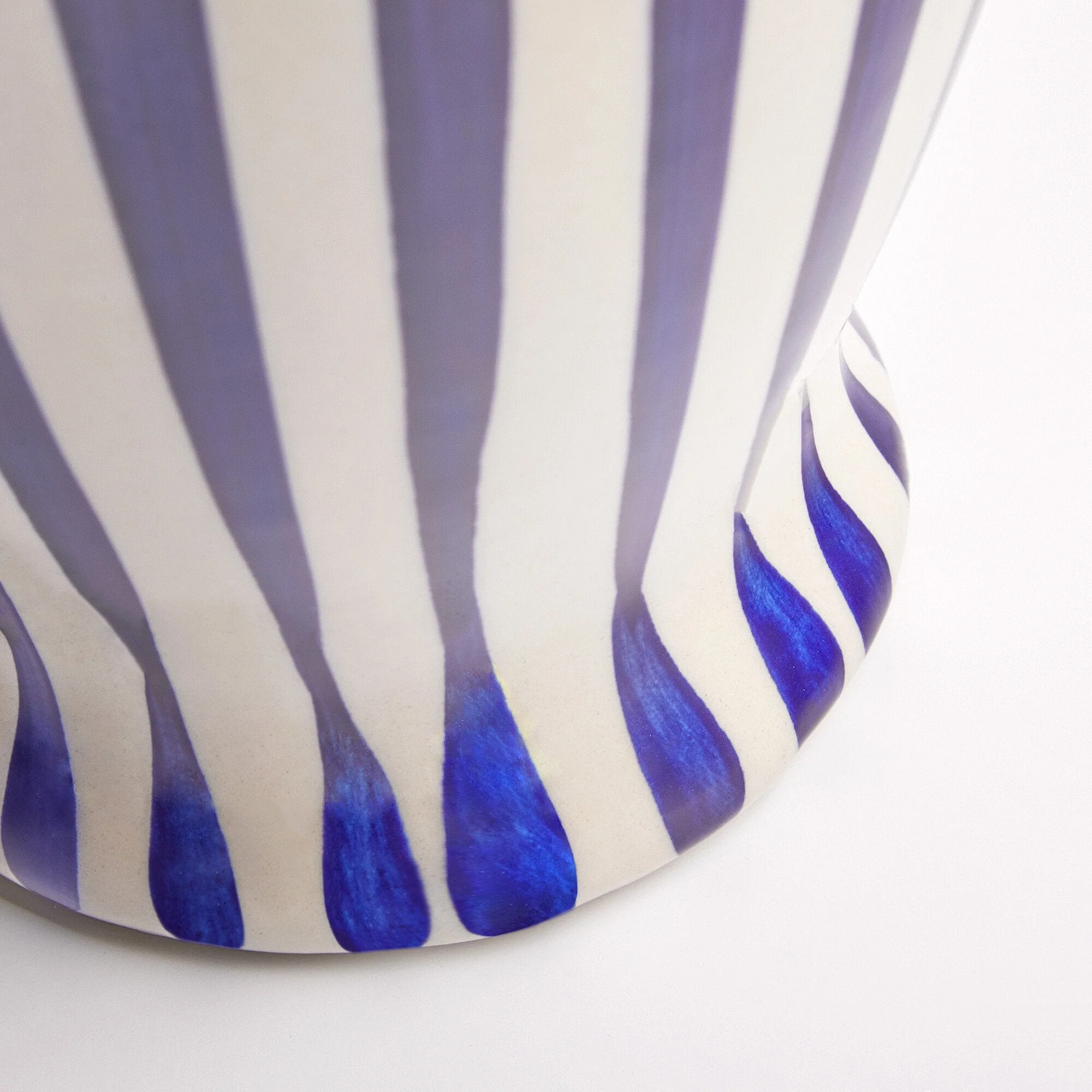 Smaller Lottie bedside lamp in a cobalt blue and stone glaze - Image 9