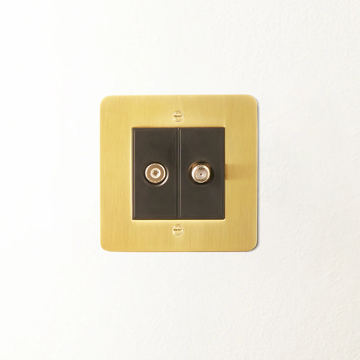 Lucian 1G satellite socket & TV socket in top brass