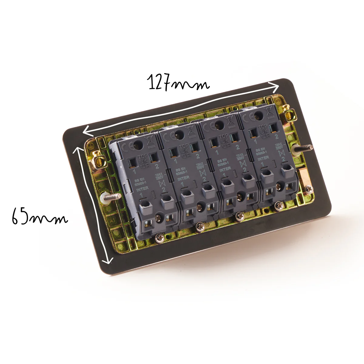 Lucian four gang 2 way toggle switch in bronze - Image 5