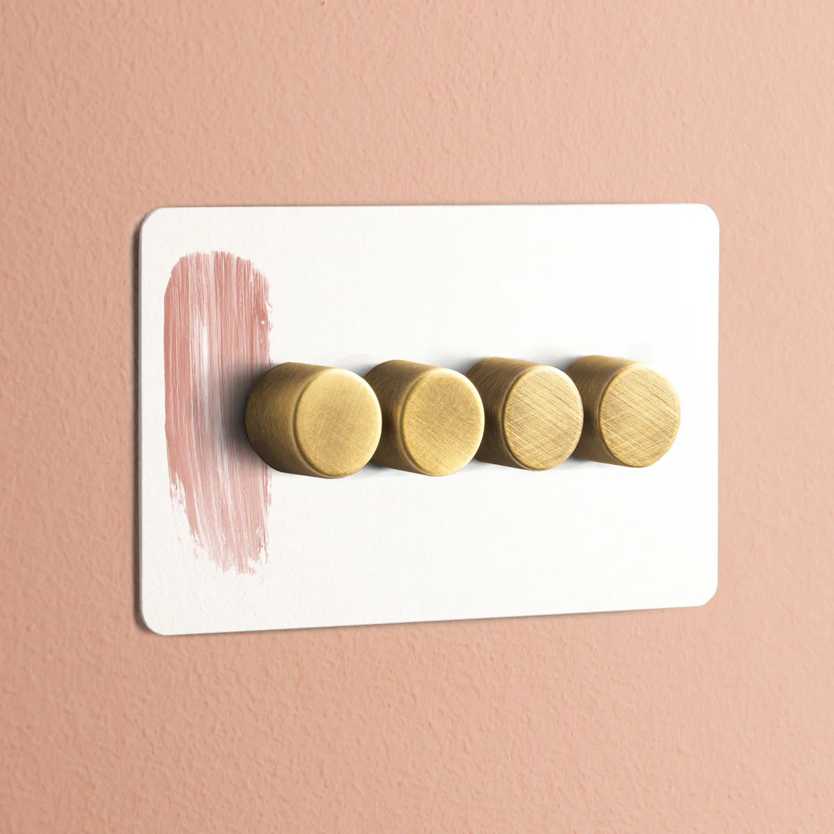 Lucian four gang dimmer switch in a paintable finish - Image 2