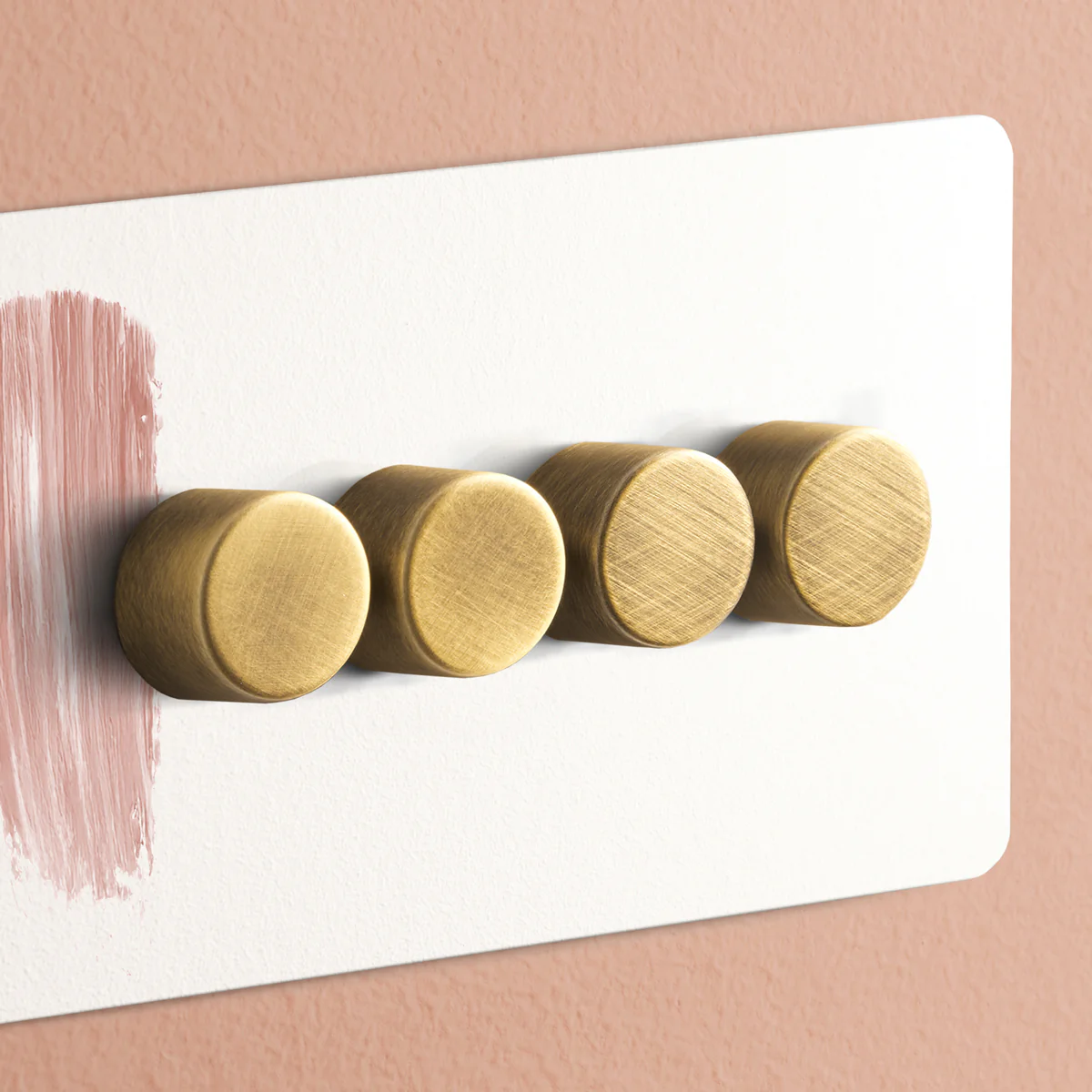Lucian four gang dimmer switch in a paintable finish - Image 3