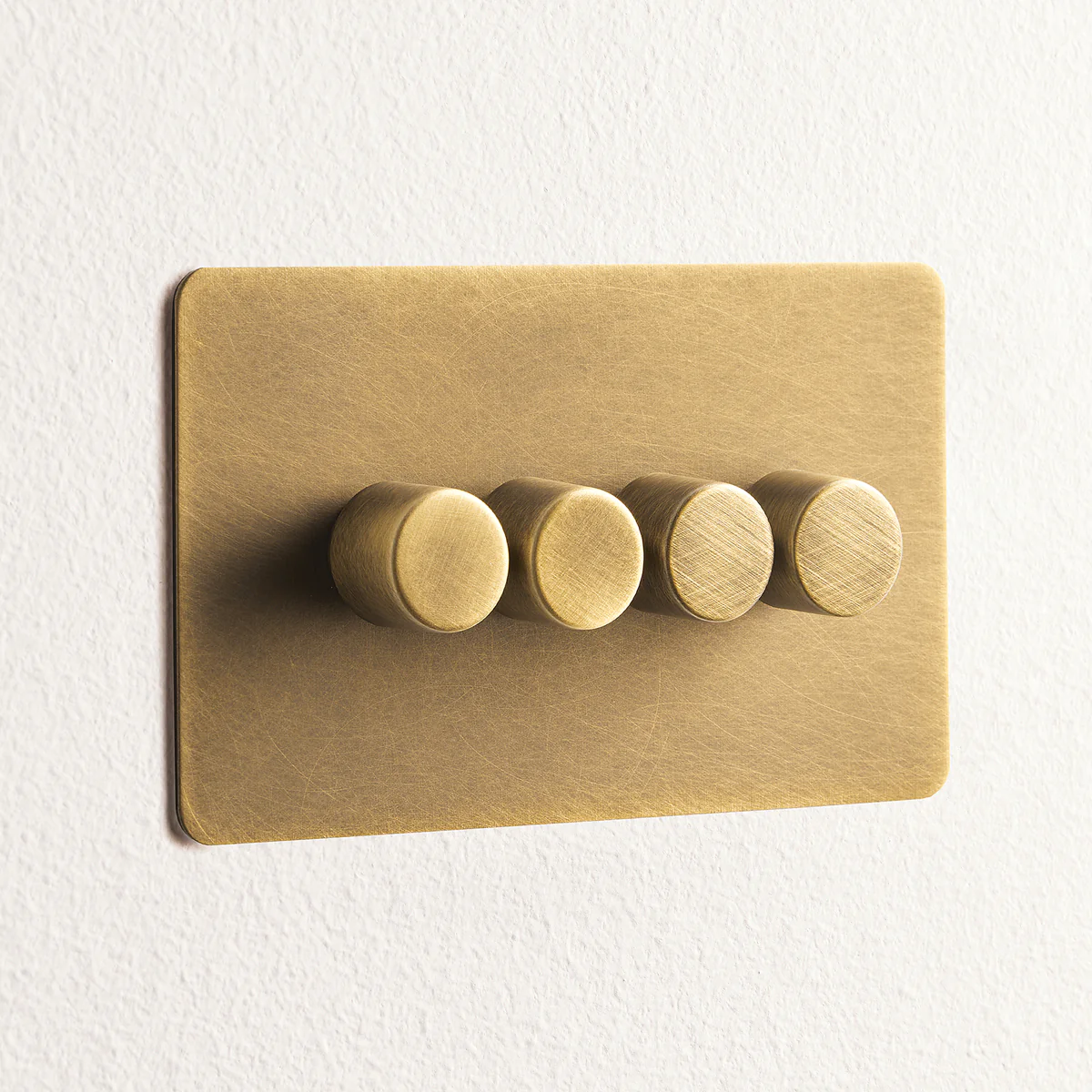 Lucian four gang dimmer switch in aged brass - Image 2