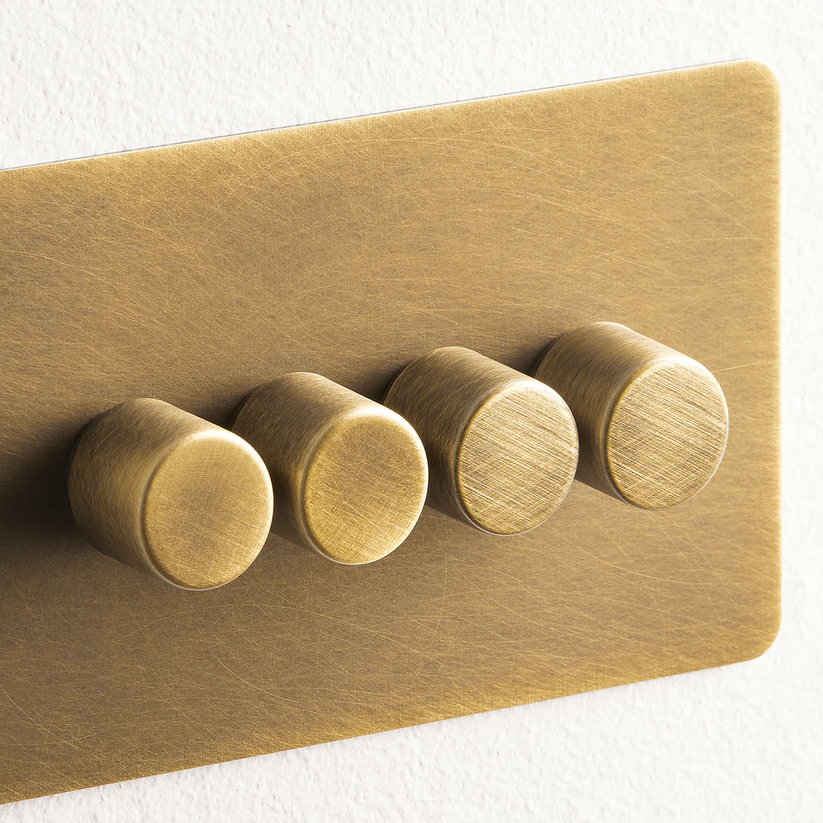 Lucian four gang dimmer switch in aged brass - Image 3