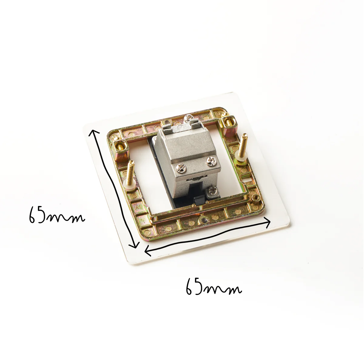 Lucian perspex coaxial single outlet socket with black inserts in clear perspex - Image 5