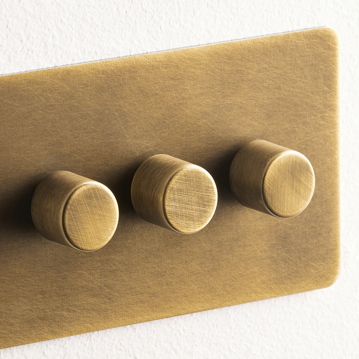 Lucian three gang dimmer switch in aged brass - Image 3