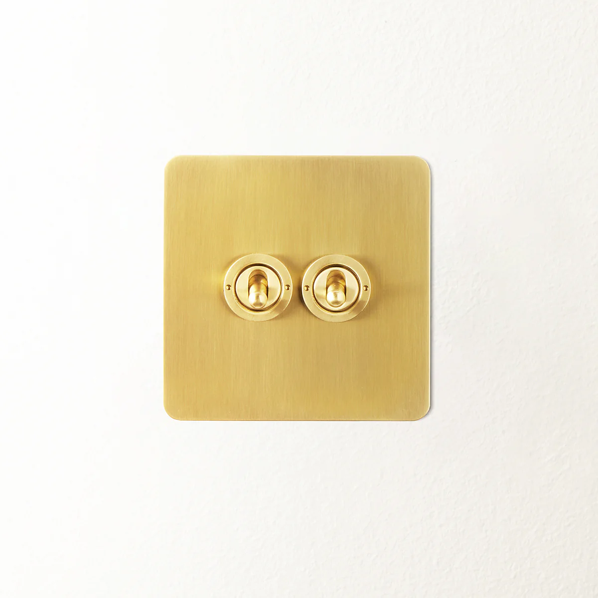 Lucian two gang 2 way toggle switch in top brass
