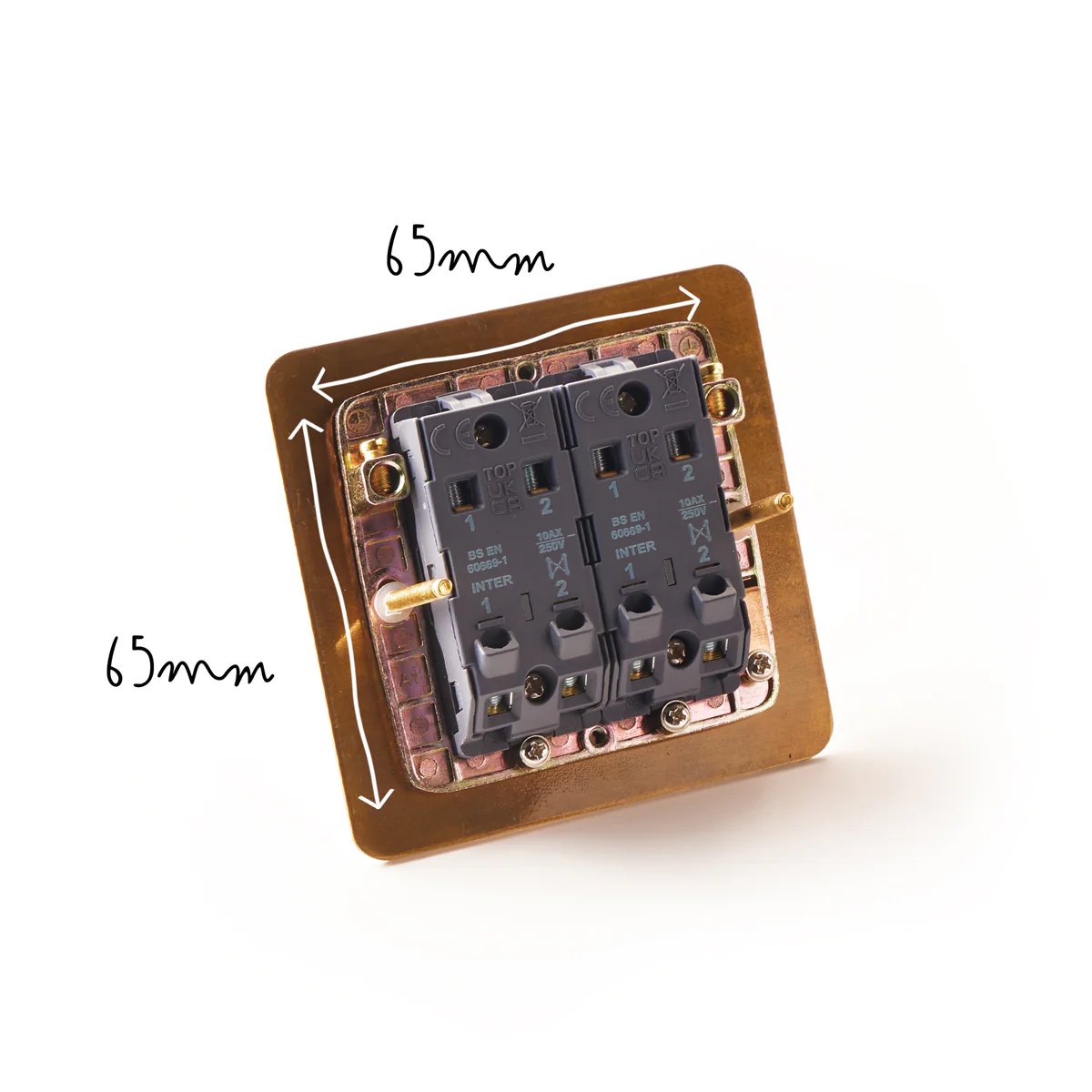 Lucian two gang 2 way toggle switch in top brass - Image 5