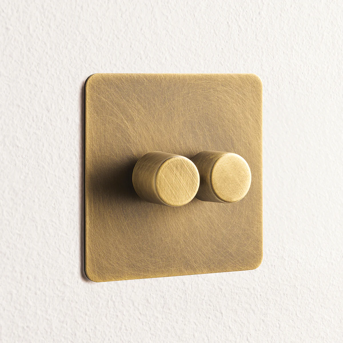 Lucian two gang dimmer switch in aged brass - Image 2
