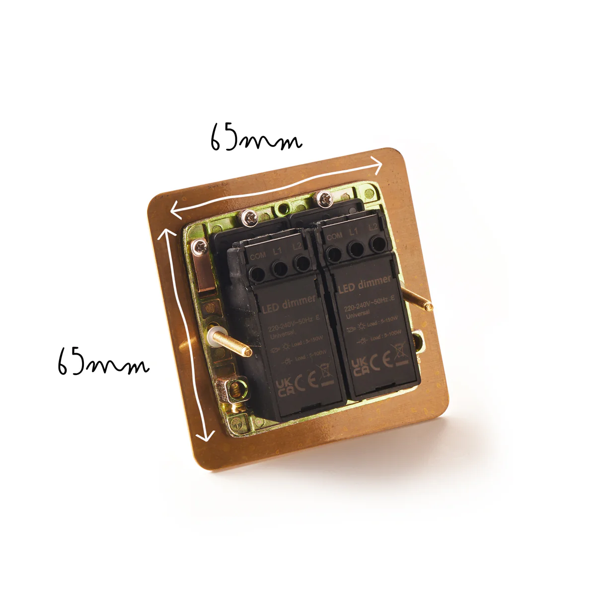 Lucian two gang dimmer switch in top brass - Image 5