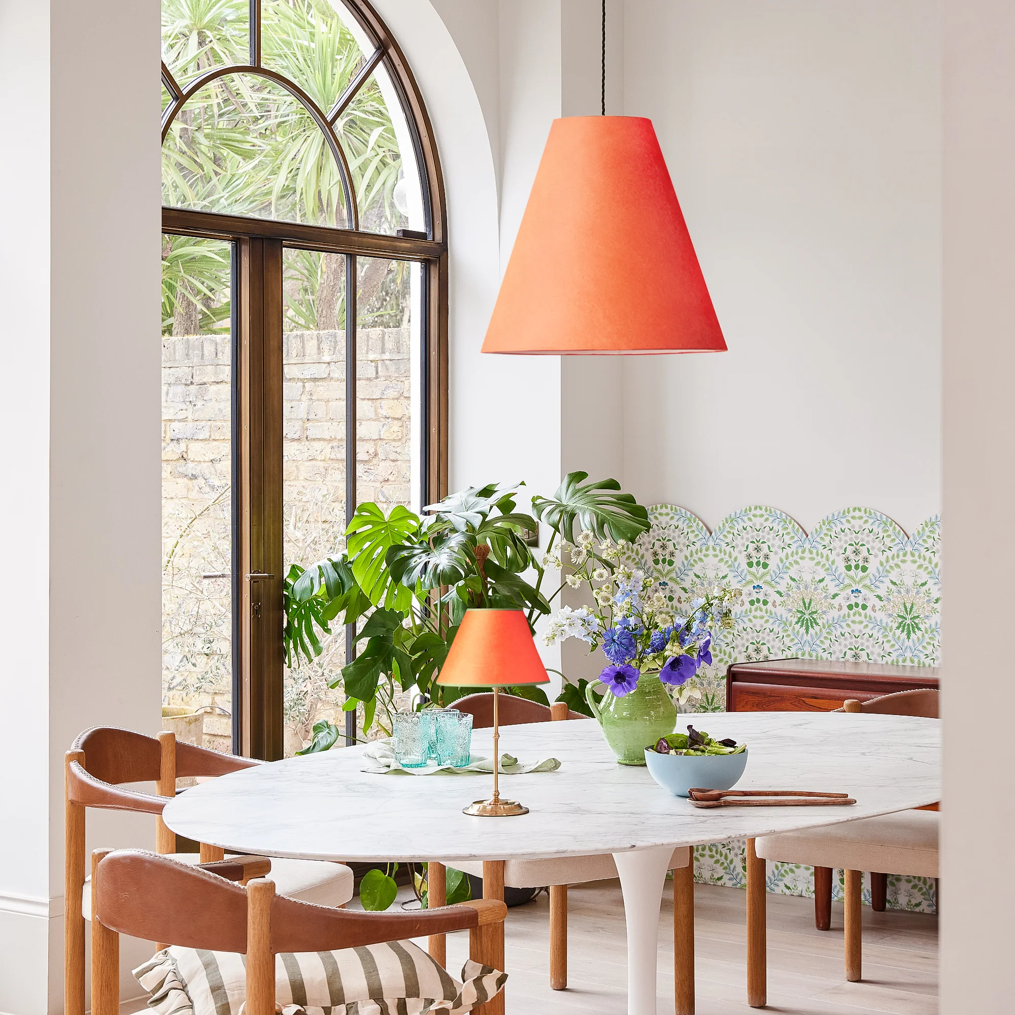Lutine pendant shade in Papaya hand made parchment - Image 2