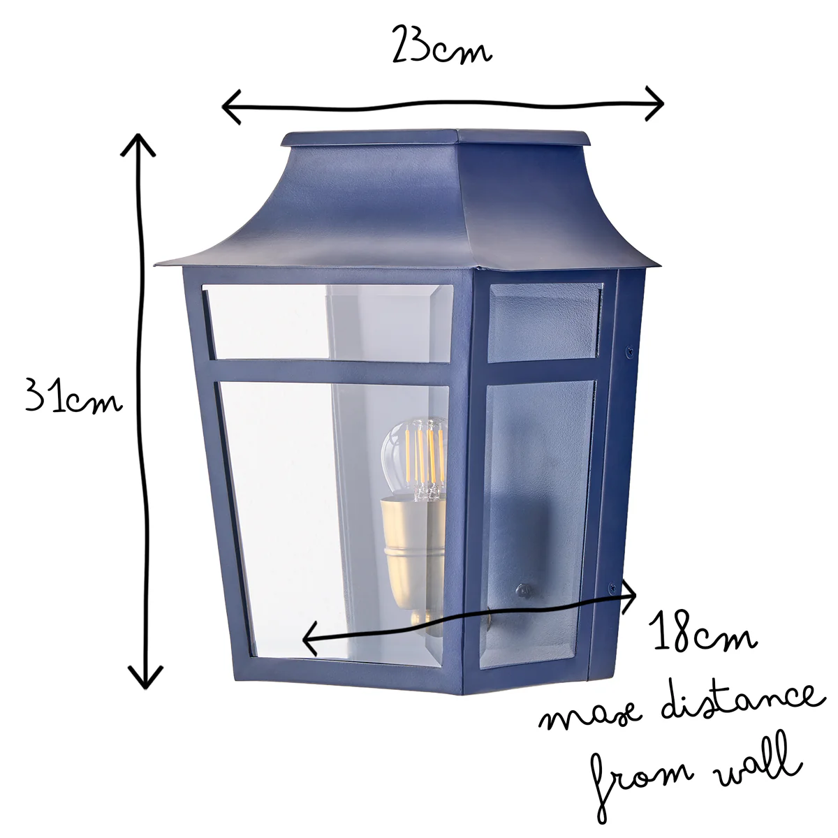 Majorelle ip44 wall lantern in Blue - Image 15