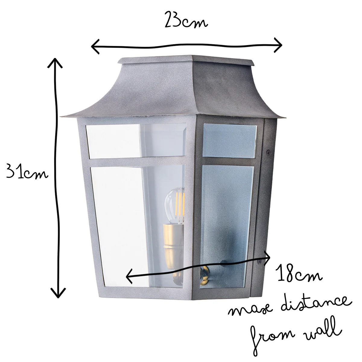 Majorelle ip44 wall lantern in Grey - Image 16