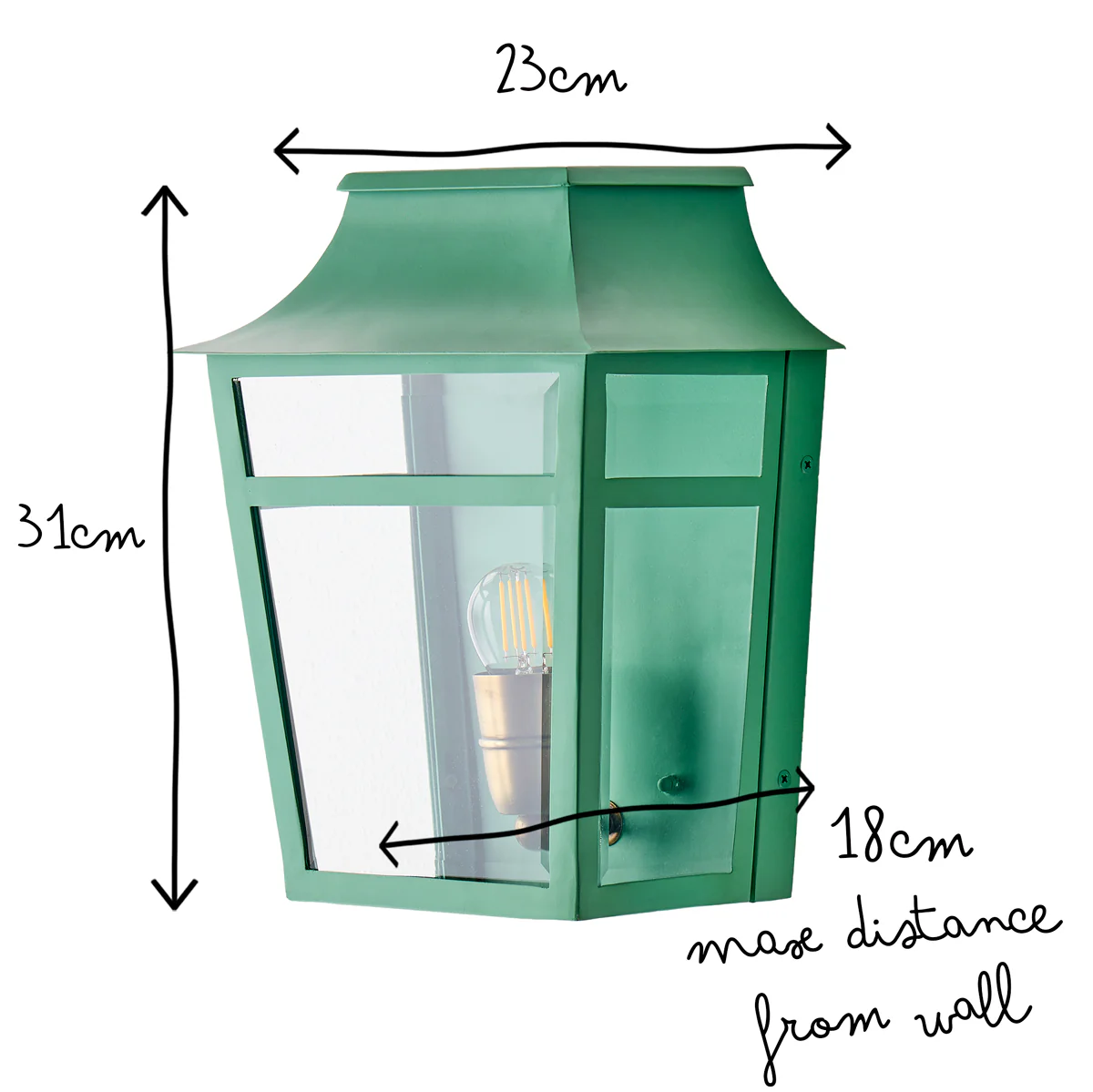 Majorelle ip44 wall lantern in Sage - Image 16