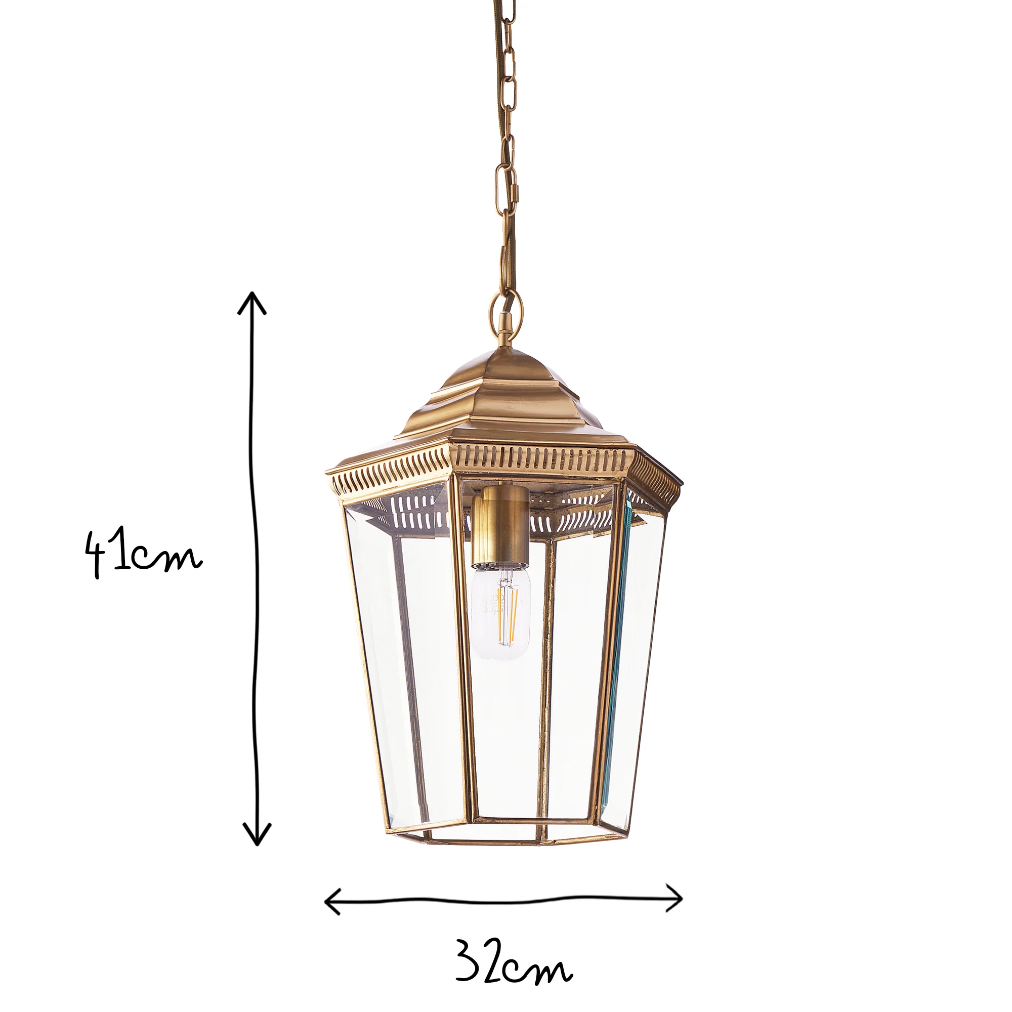 Markham lantern in antique brass - Image 9