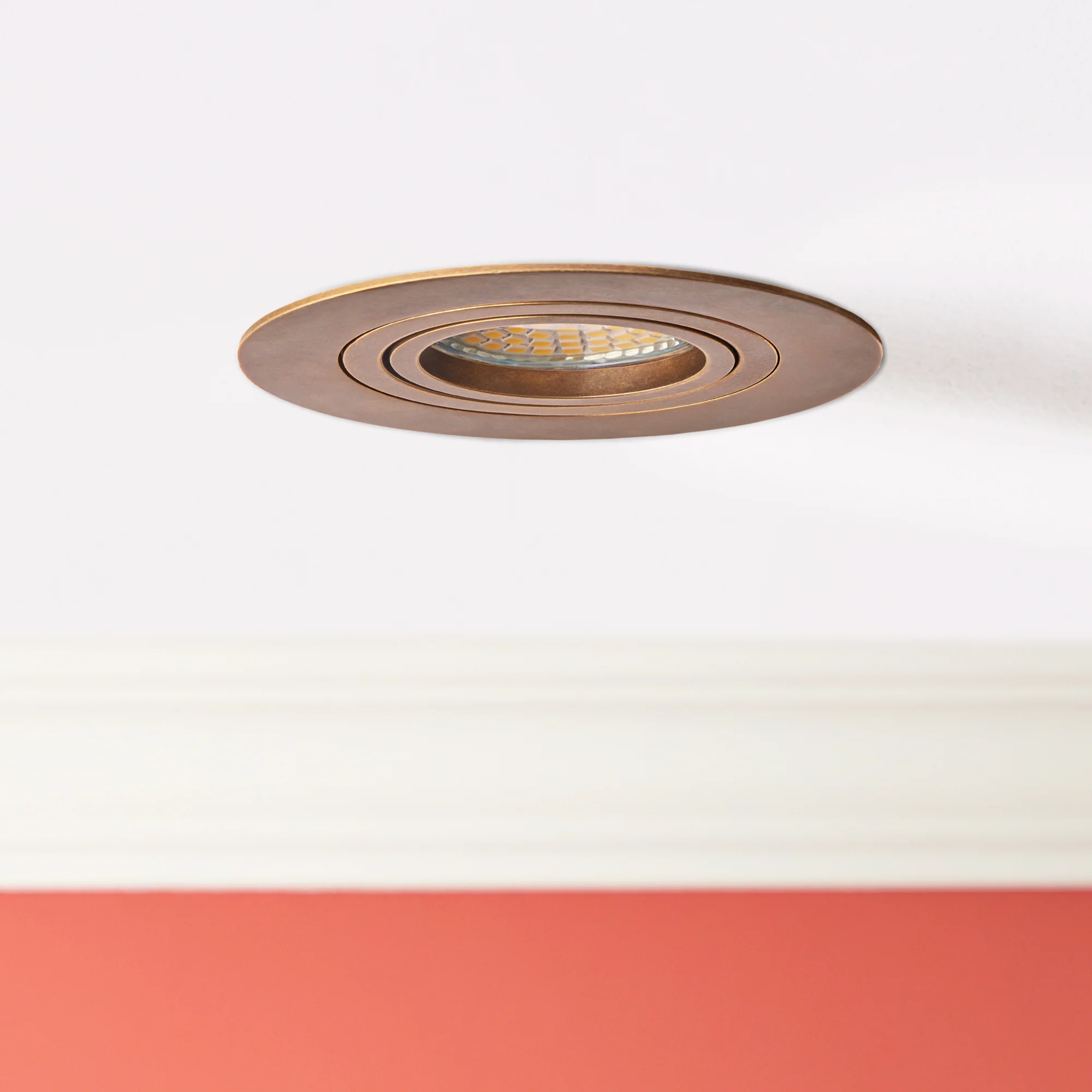 Maz recessed spotlight in brass
