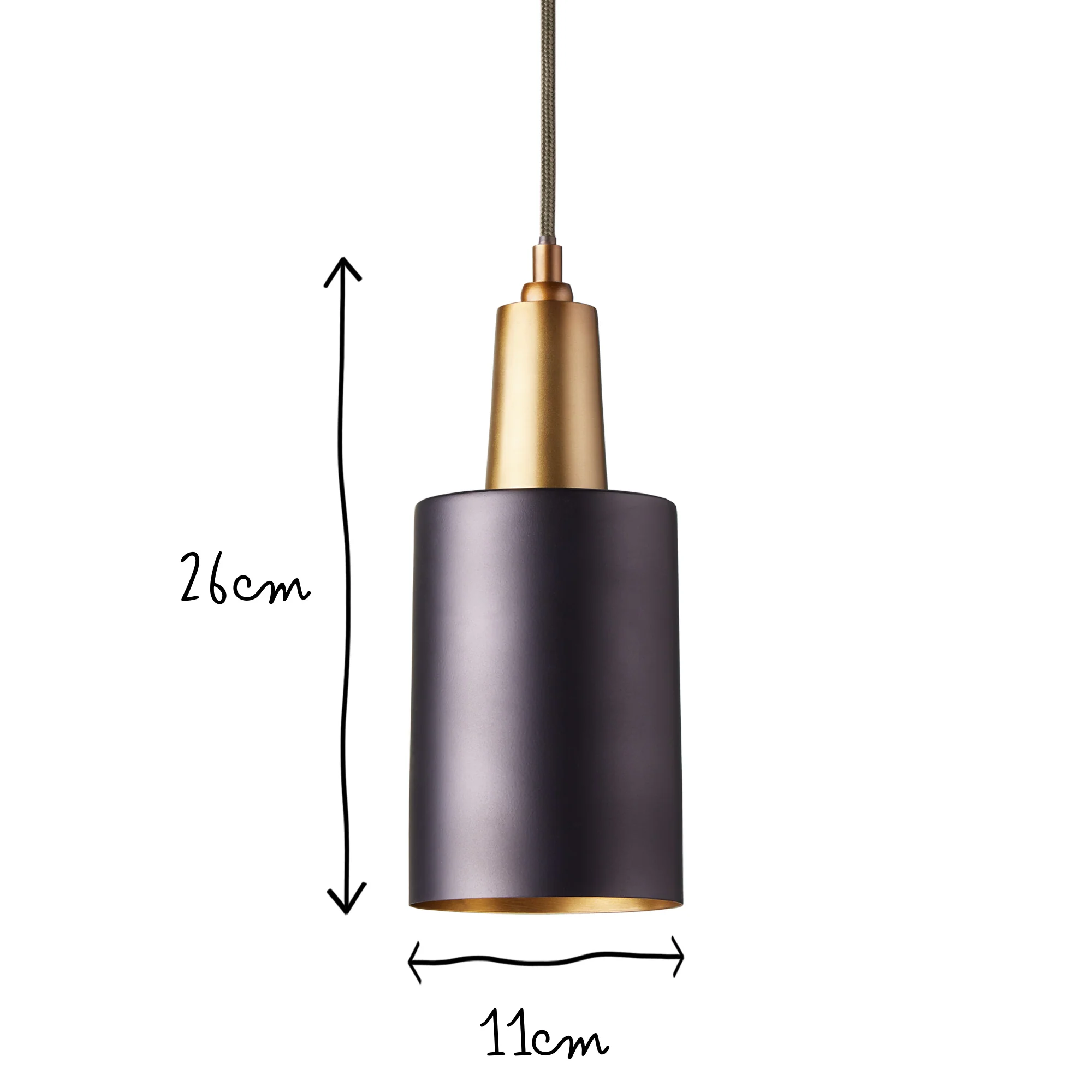 McMegan black pendant with brass interior - Image 9
