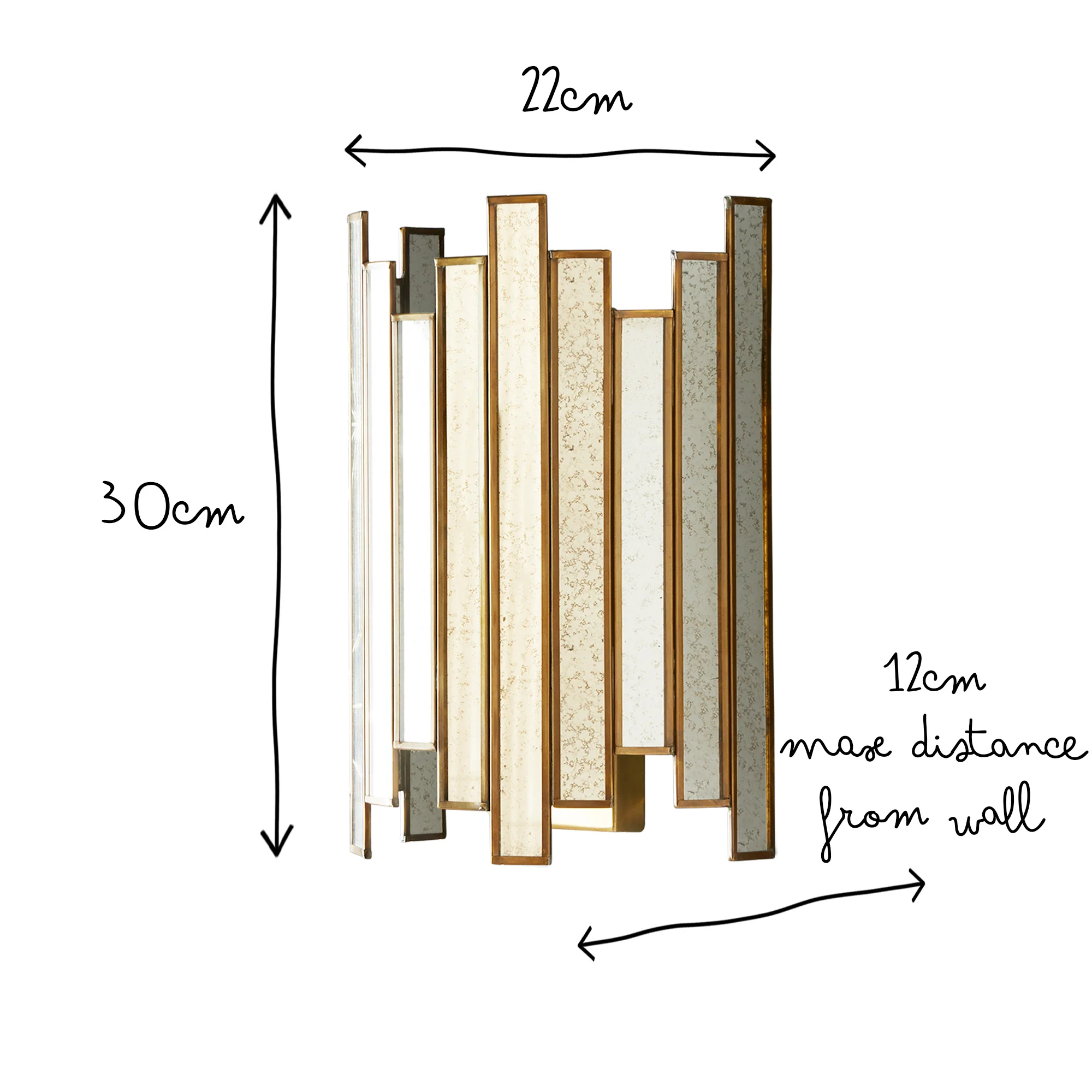 Melville wall sconce in mercurised glass - Image 5
