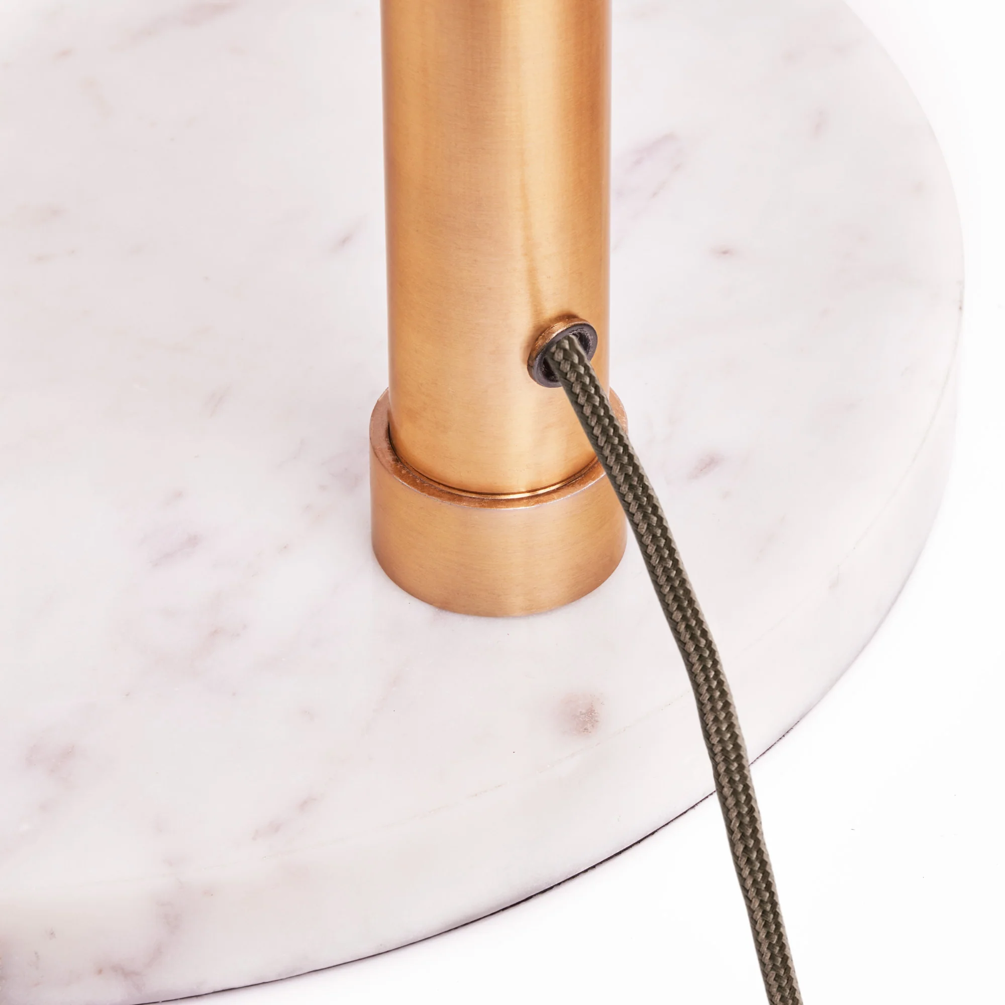 Meridian standing lamp in brass with marble base - Image 4