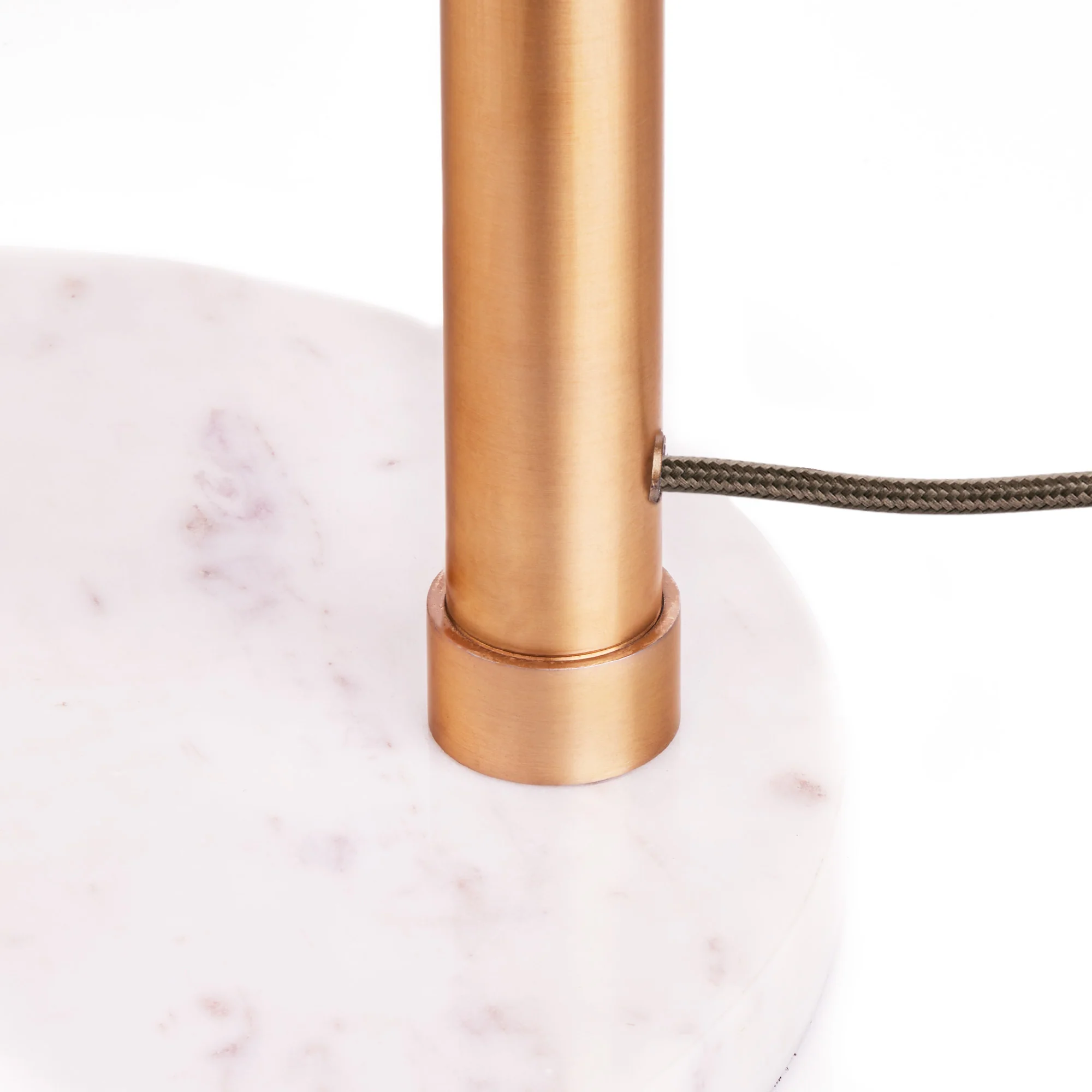 Meridian standing lamp in brass with marble base - Image 7