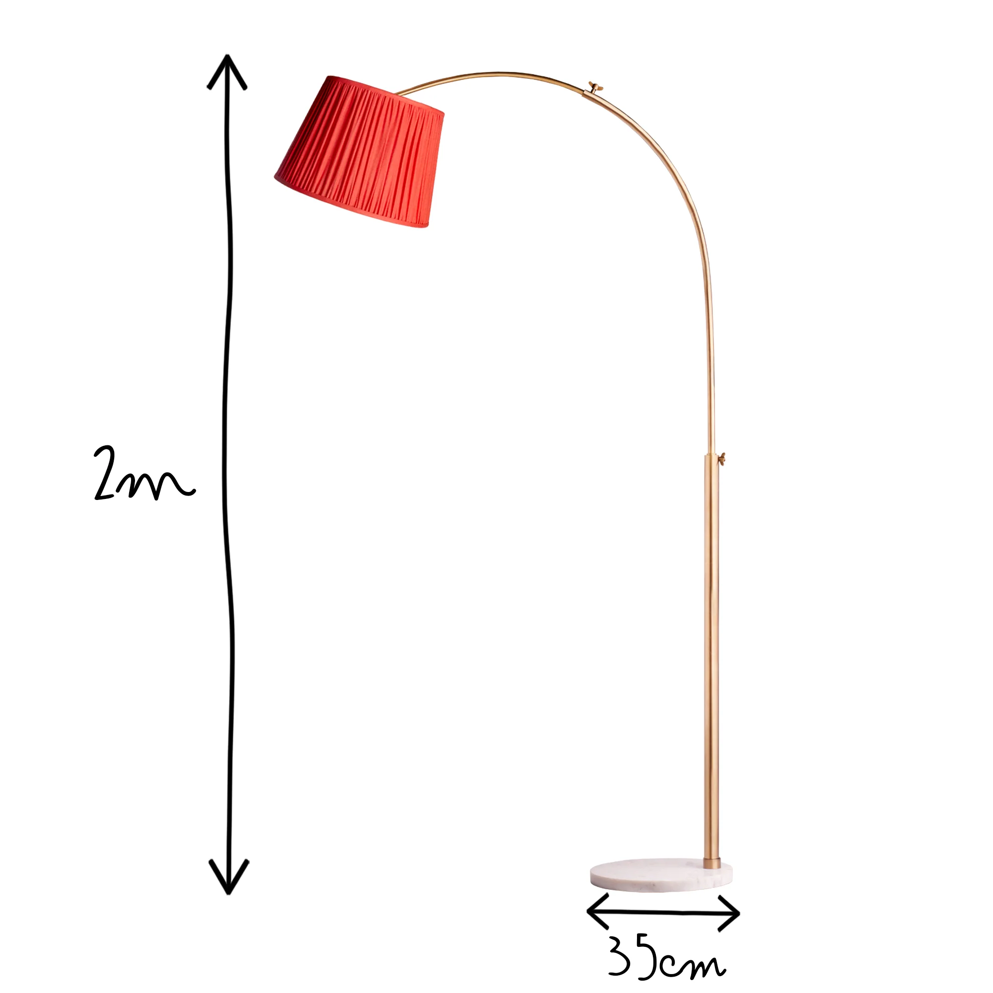 Meridian standing lamp in brass with marble base - Image 8