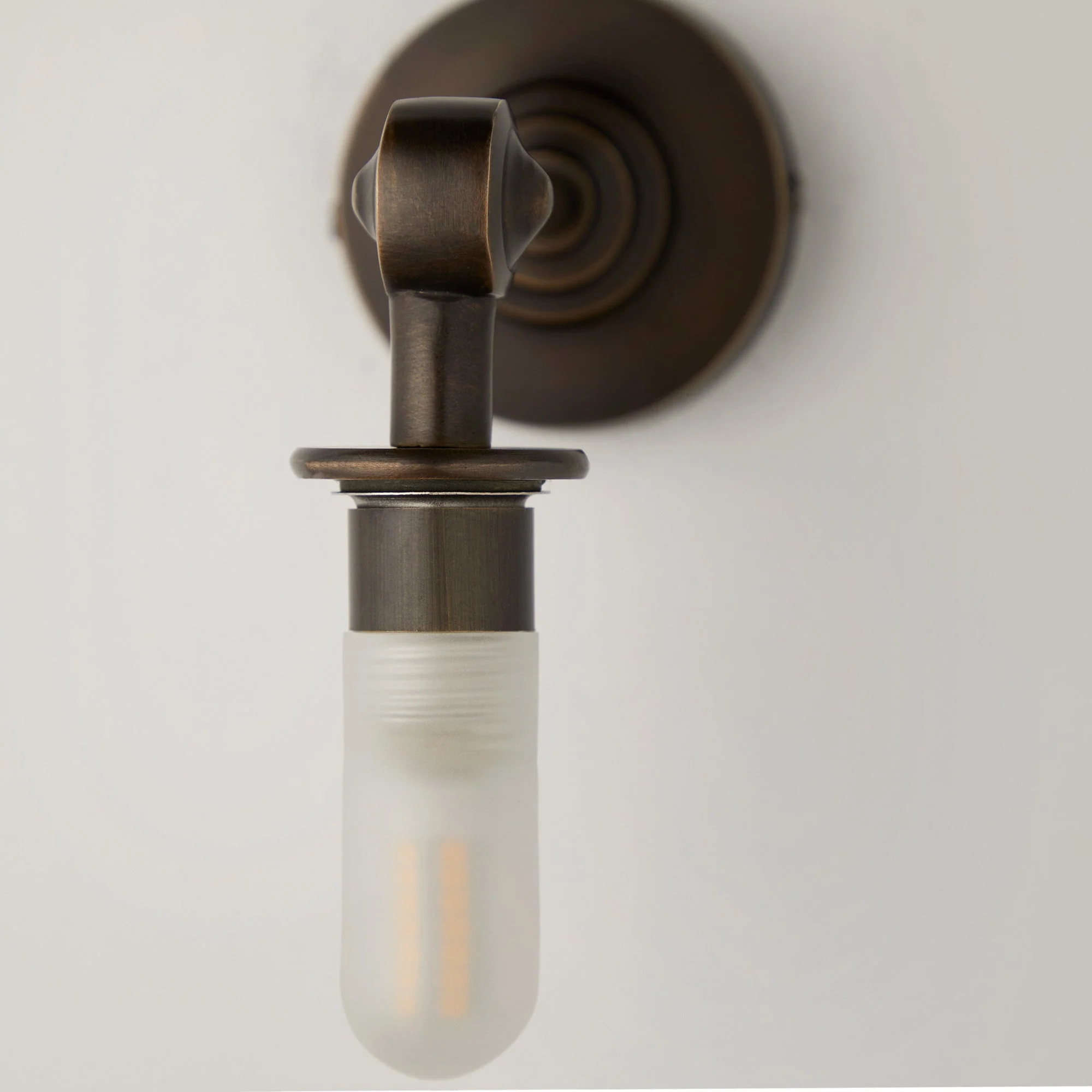 Mini elbow wall fitting IP44 in antique bronze - Image 6