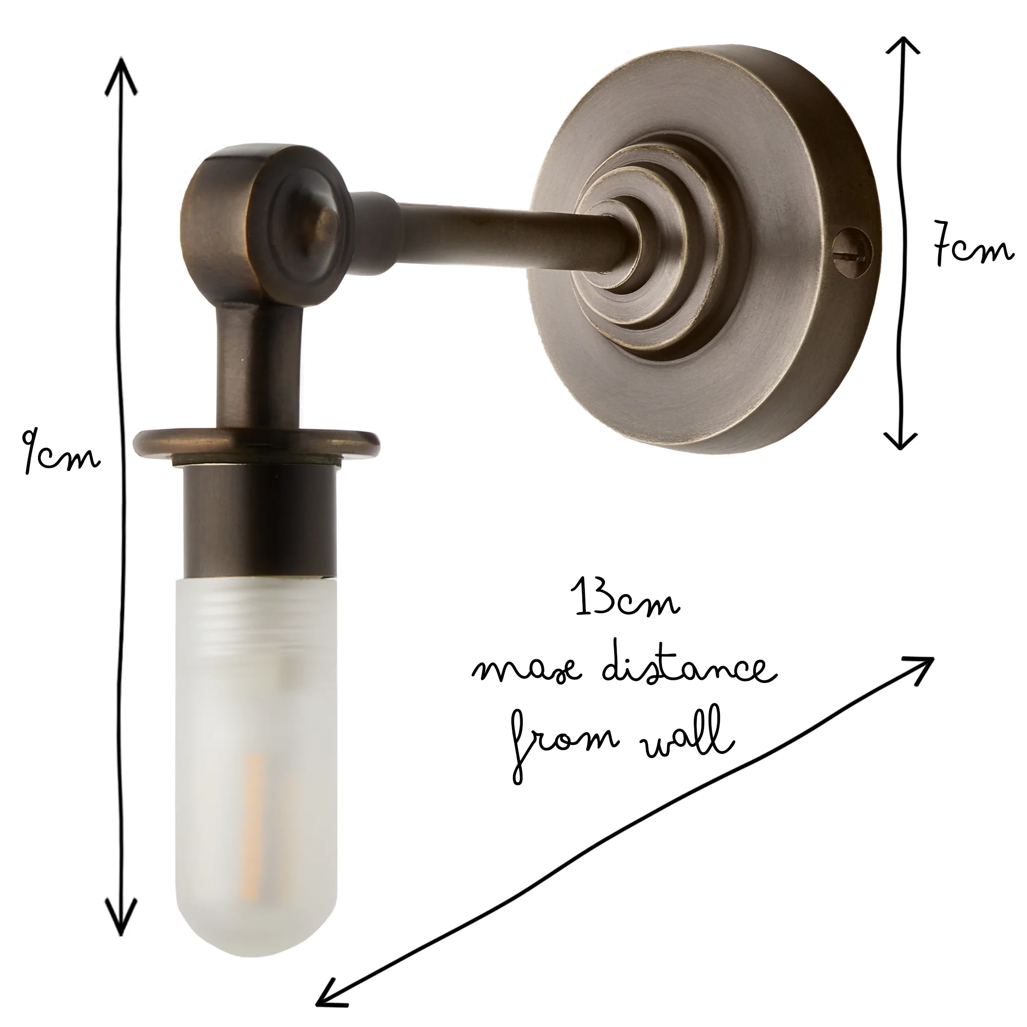 Mini elbow wall fitting IP44 in antique bronze - Image 7