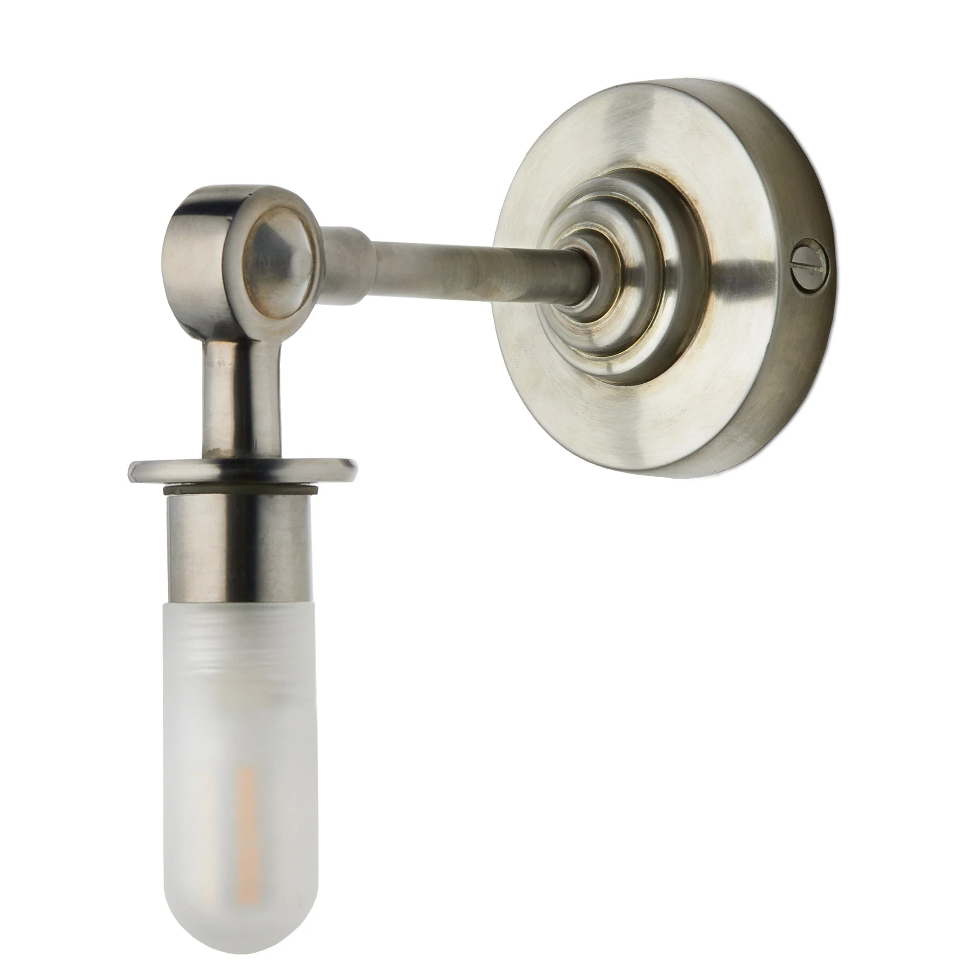 Mini elbow wall fitting IP44 in antique silver