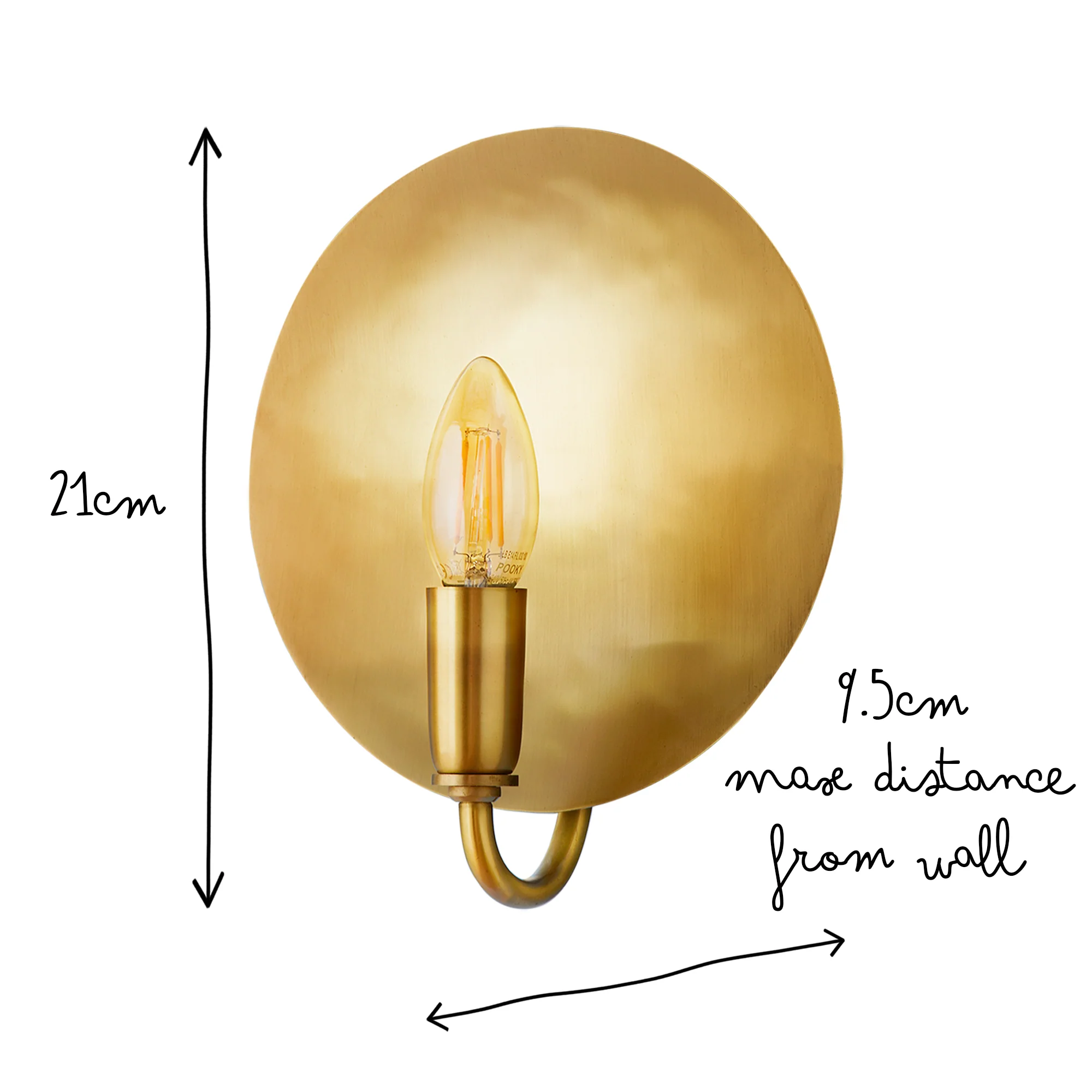 Moon wall light in antique brass - Image 8