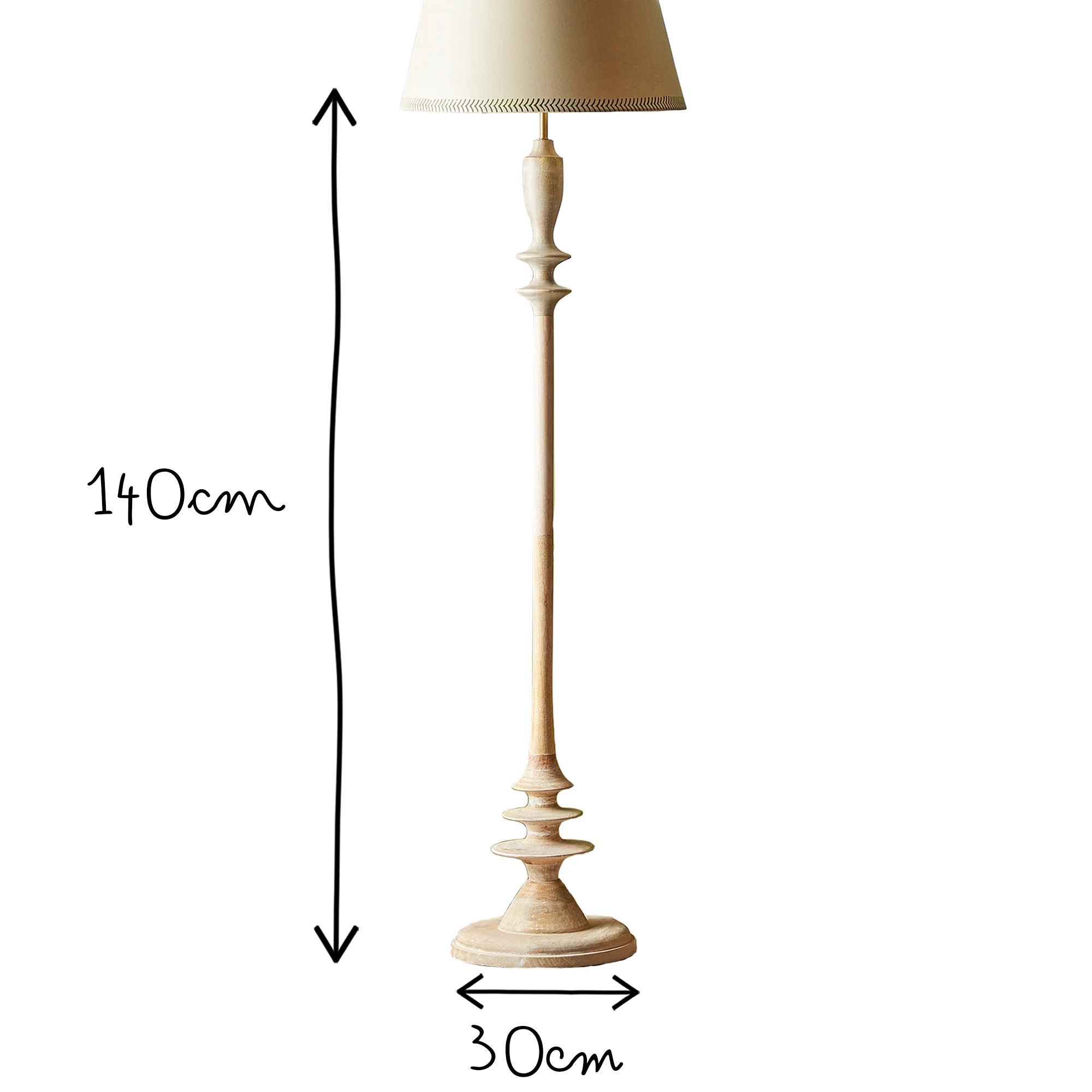 Moonshine floor lamp in natural whitewash - Image 9