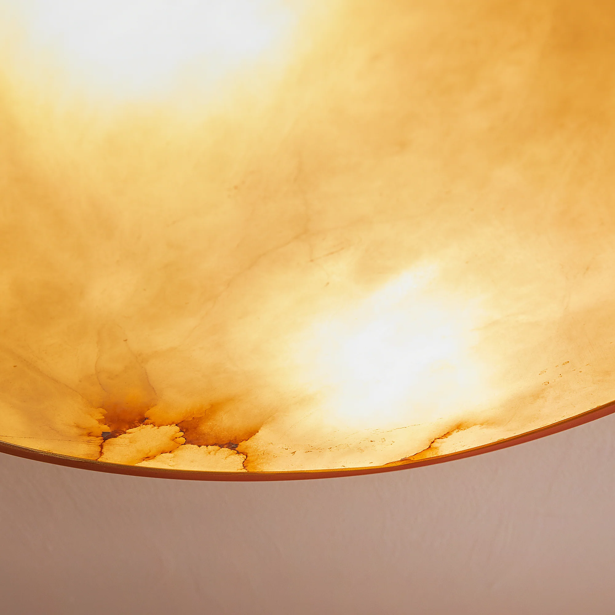 Mulberry IP44 flush light in antique brass and alabaster - Image 6
