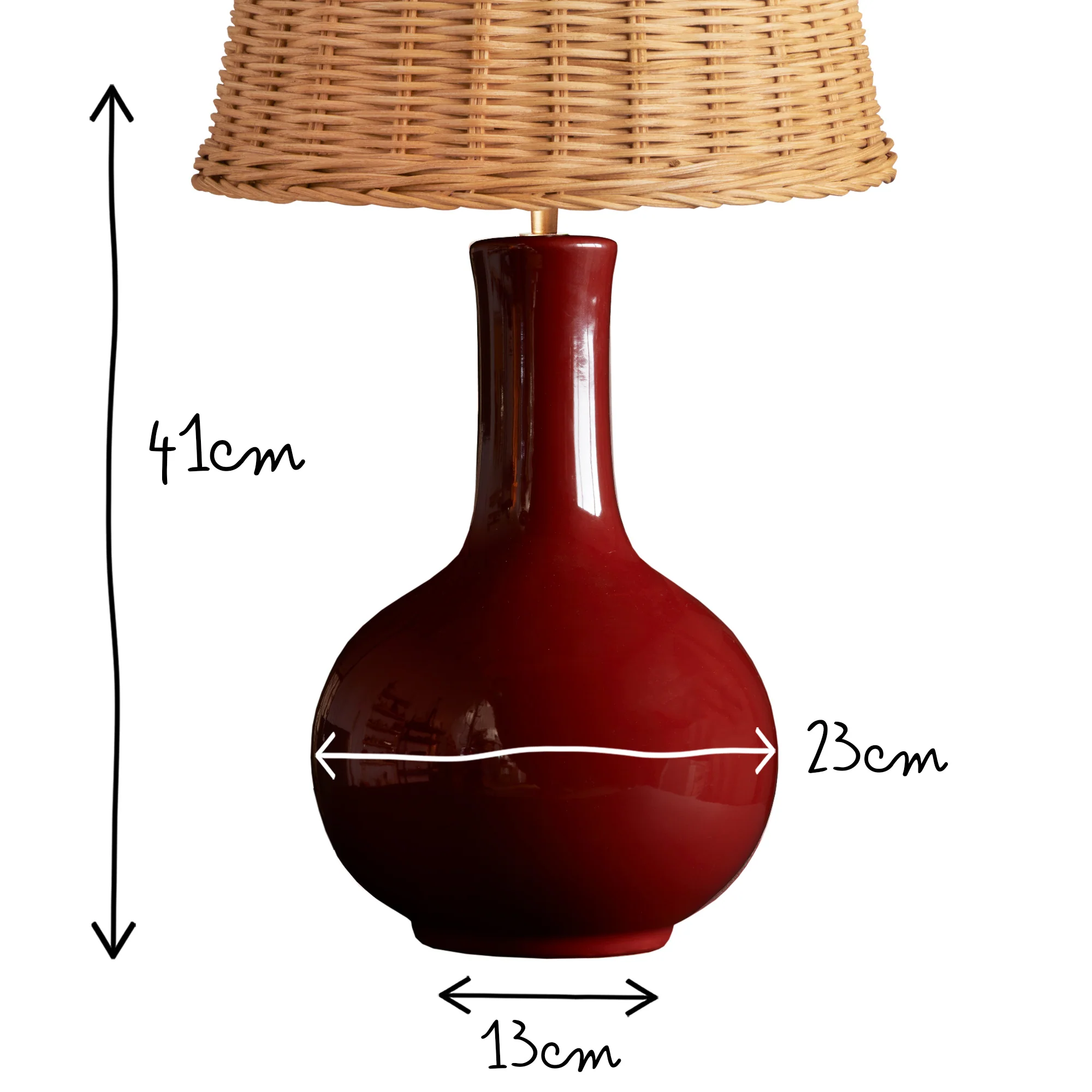 Nellie table lamp in an oxblood glaze - Image 5