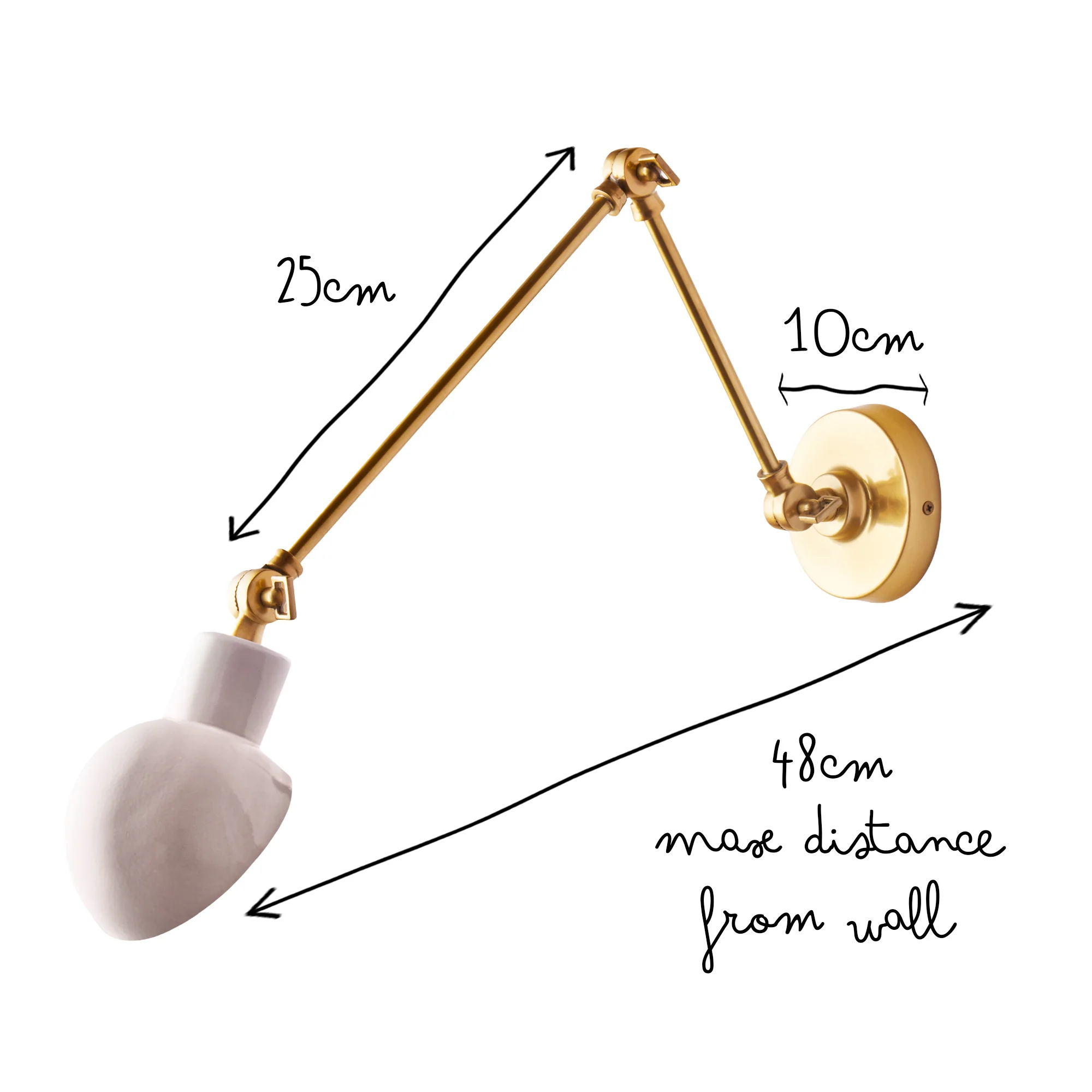 Nova wall light in brass and stone - Image 11