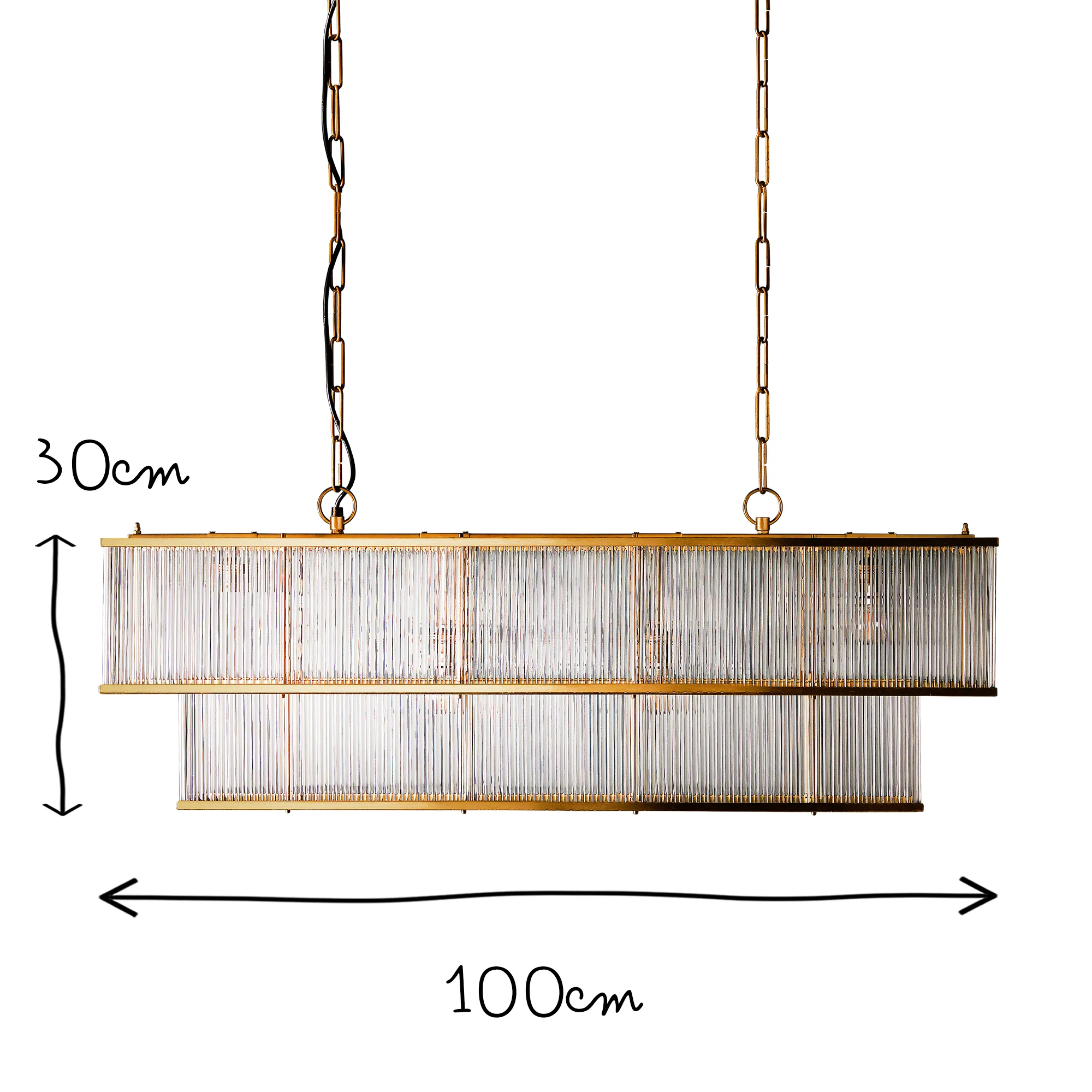 Odin chandelier in brass with glass rods - Image 10