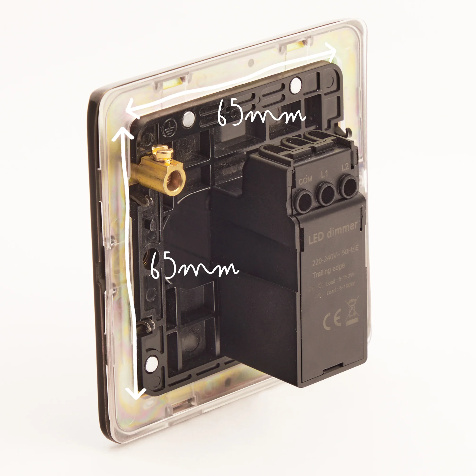 One gang 2 way Florence dimmer switch in black - Image 6