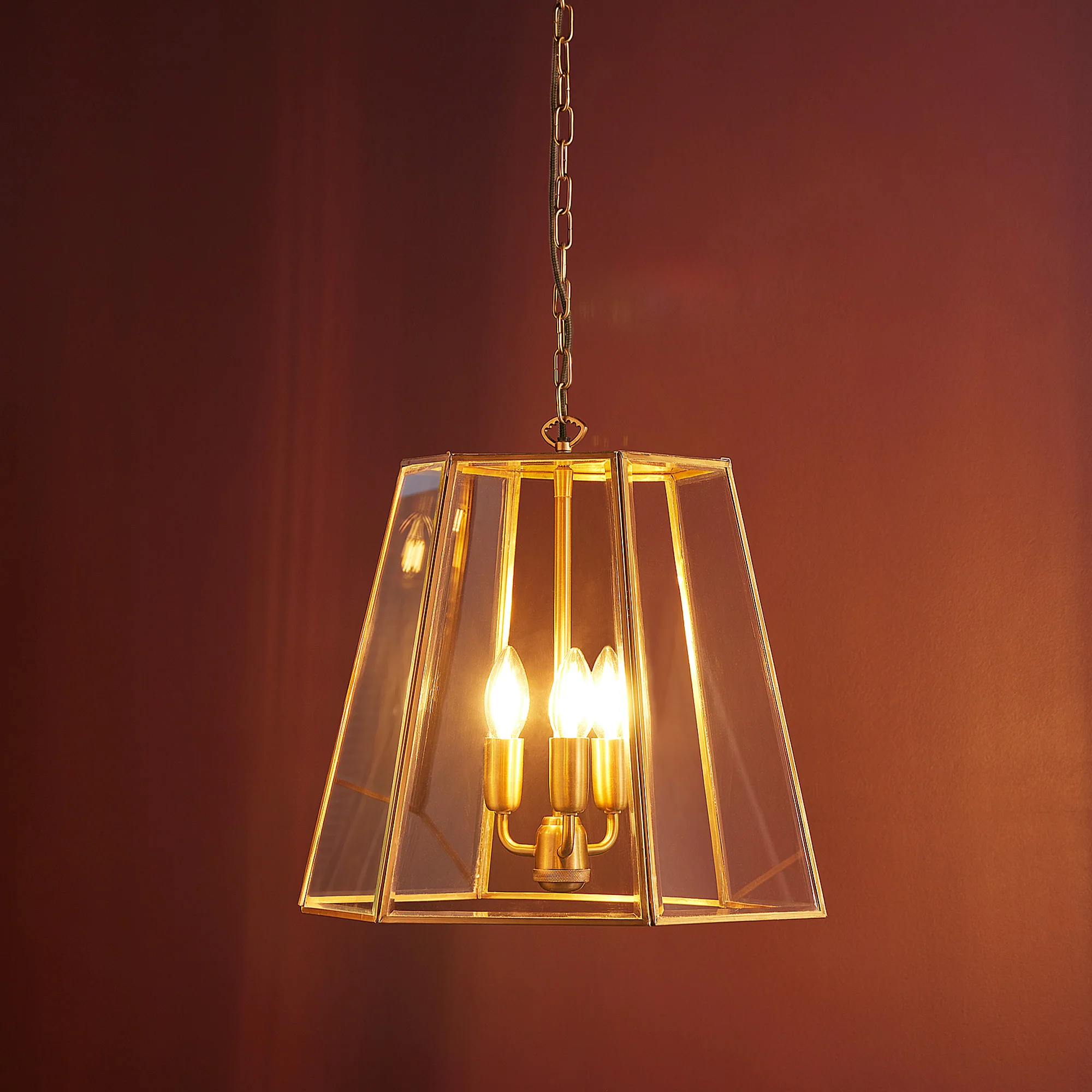 Ophelia pendant light in brass and glass - Image 2