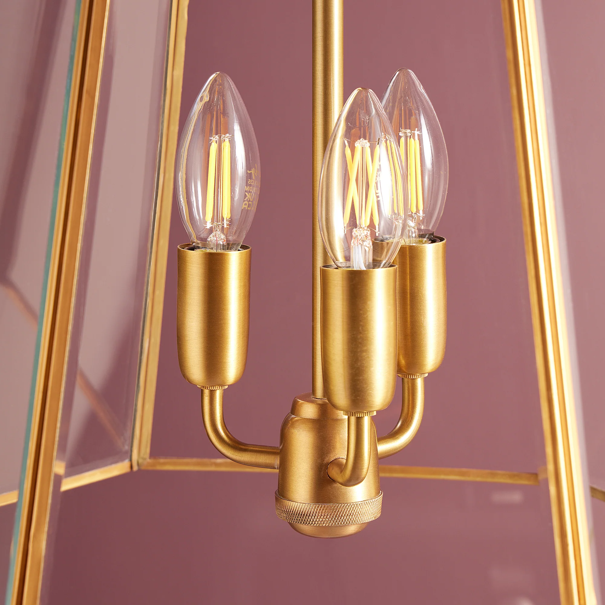 Ophelia pendant light in brass and glass - Image 4