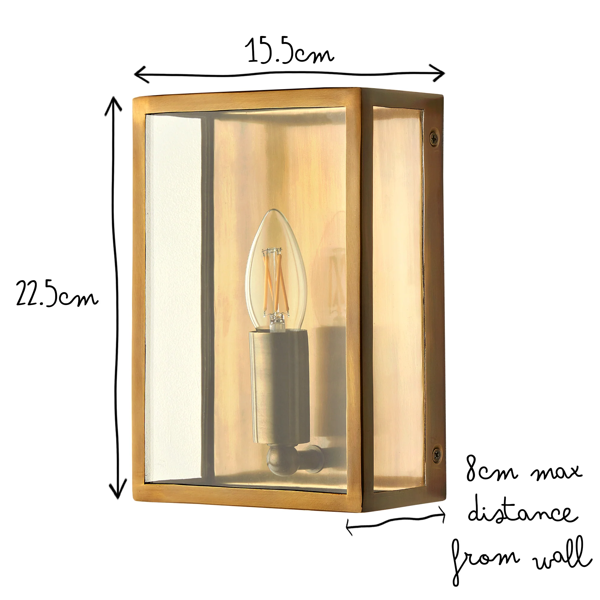 Orford IP44 exterior wall light in antique brass - Image 9