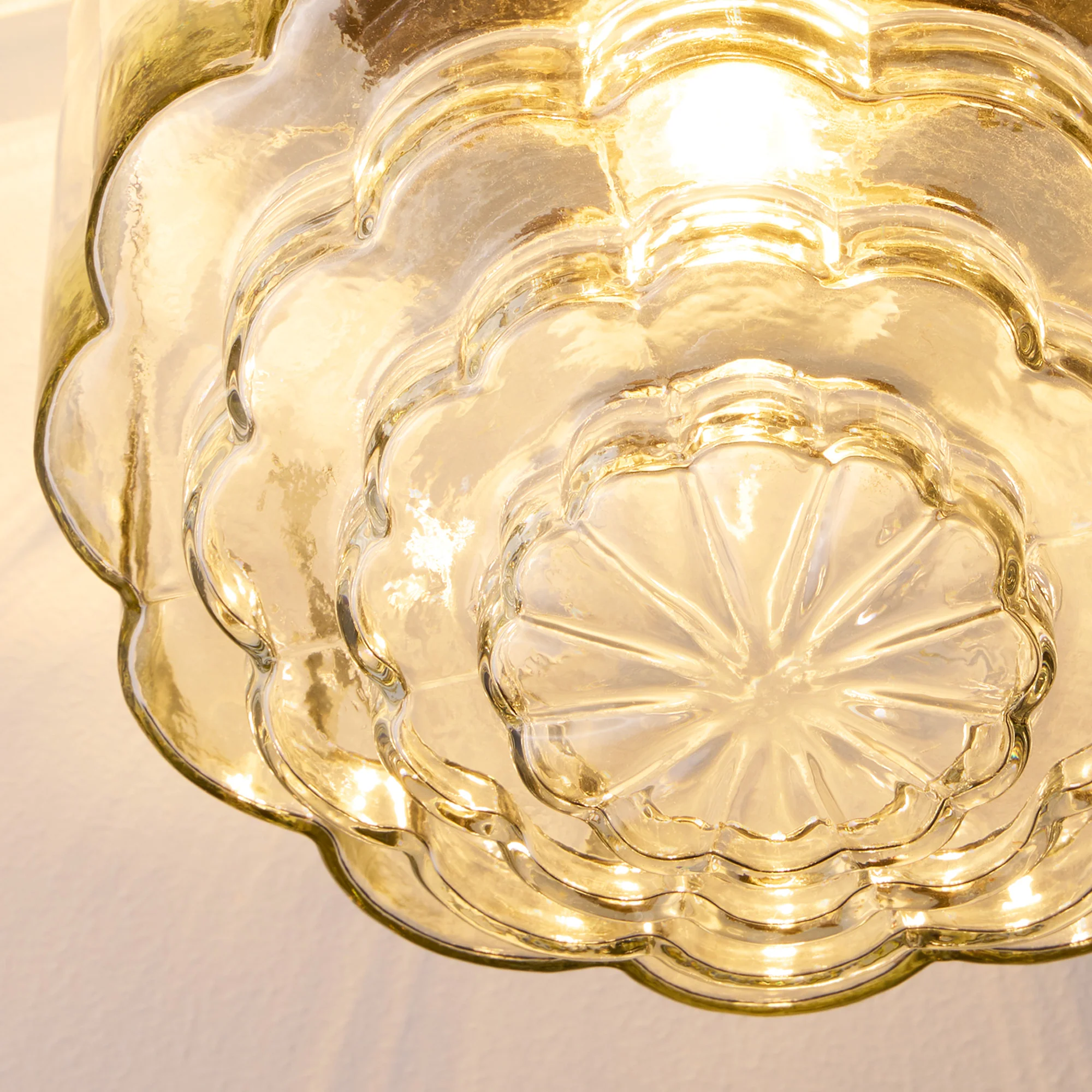 Passi IP44 flush ceiling light in antique brass - Image 4