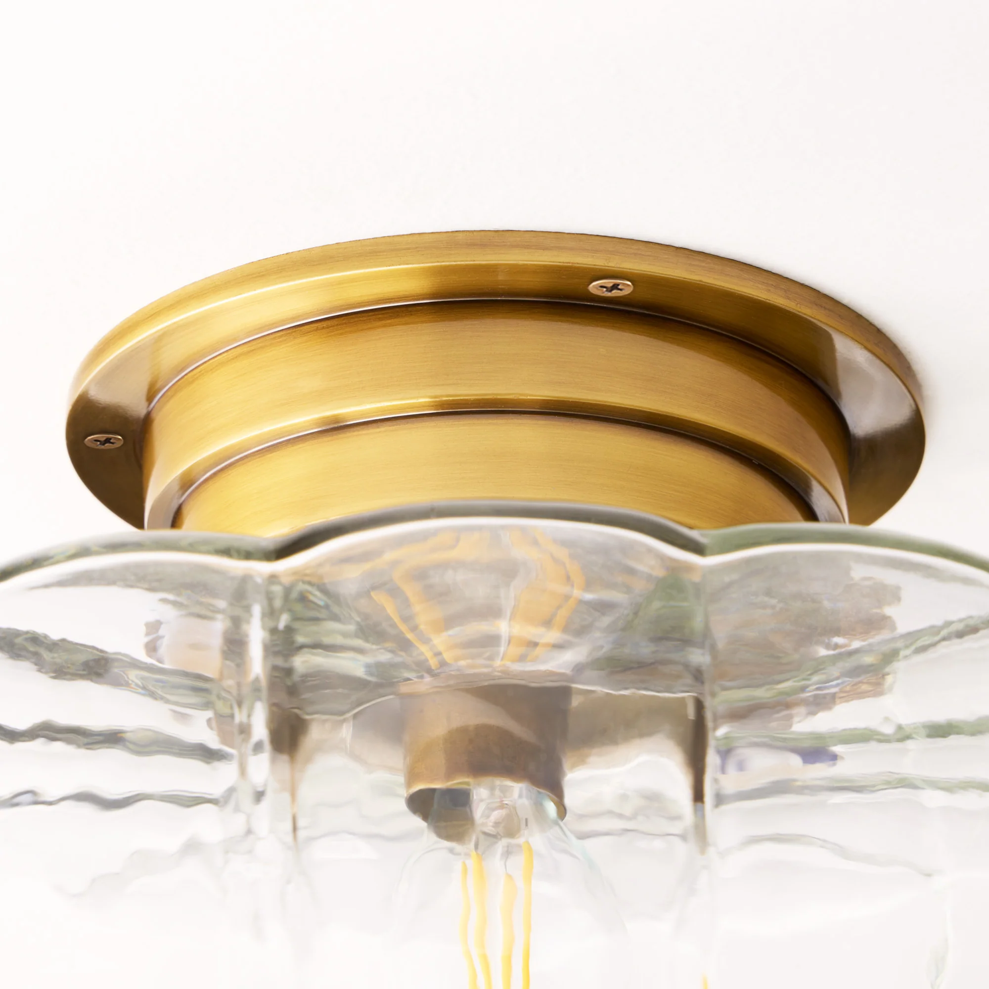Passi IP44 flush ceiling light in antique brass - Image 5