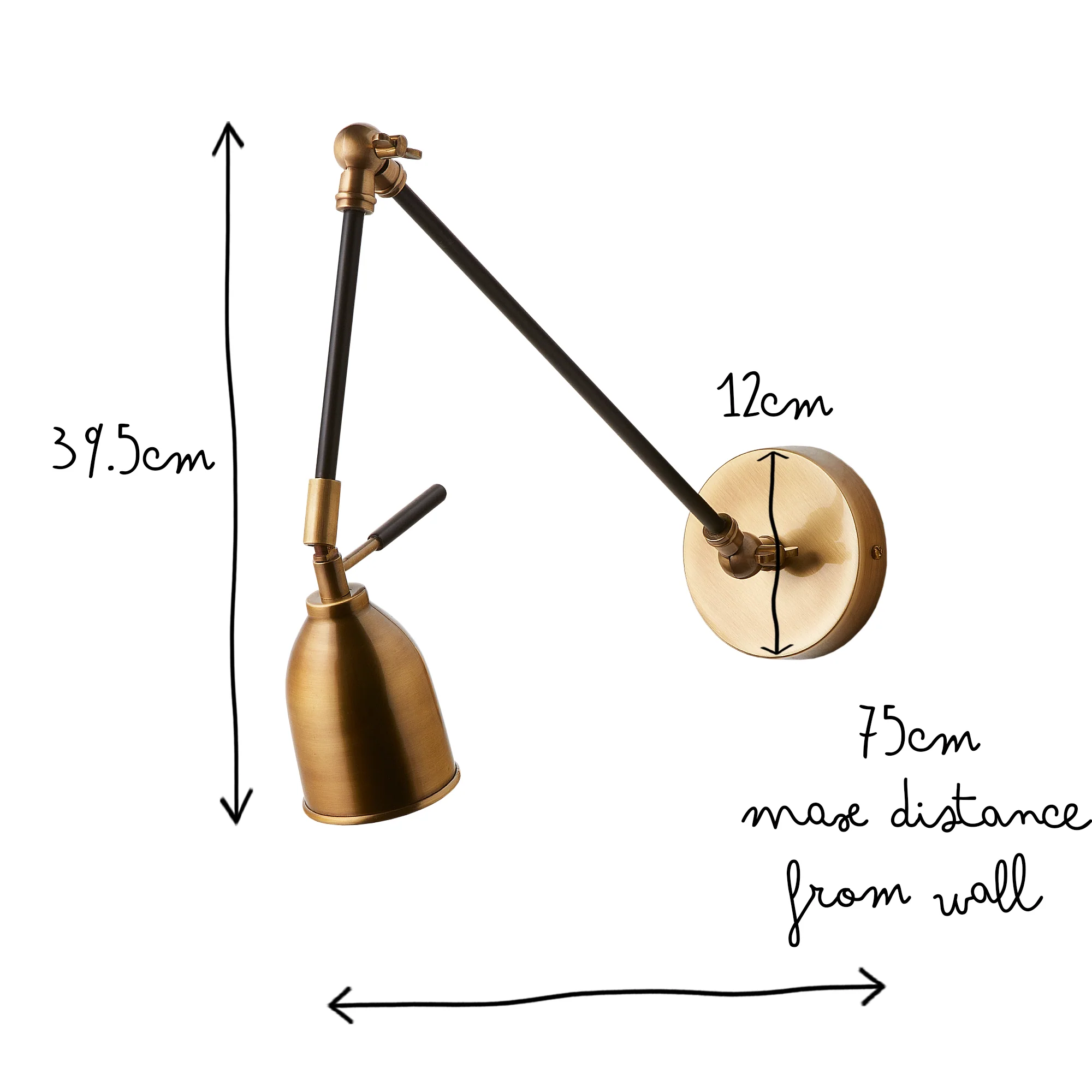 Pick wall light in black and brass - Image 13