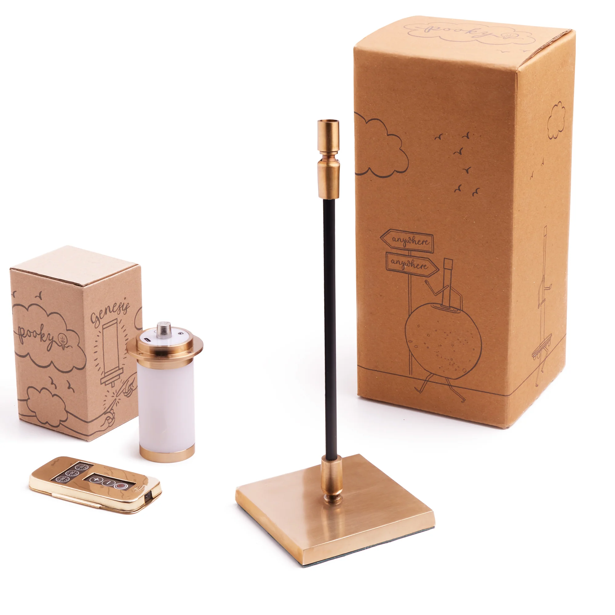 Pickling rechargeable table lamp in antiqued brass - Image 13