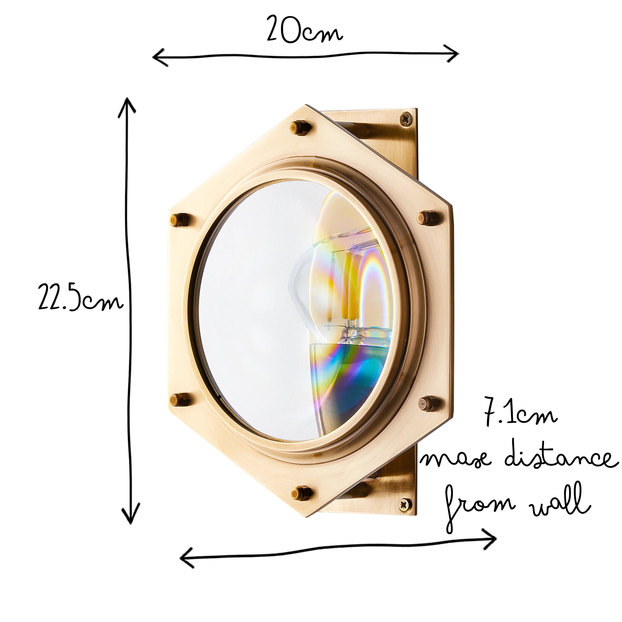 Poirot wall light in brass and glass - Image 9