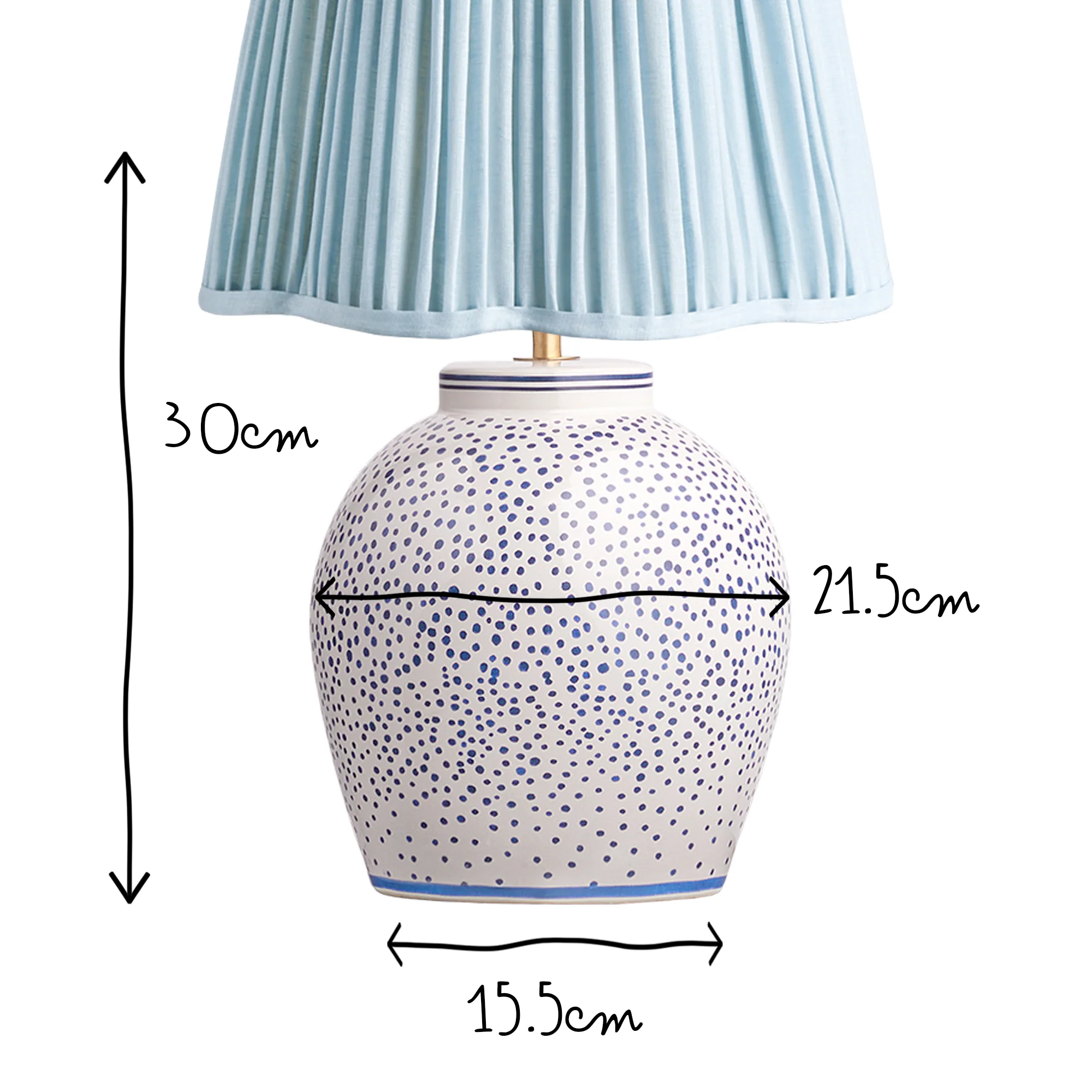 Polka table lamp in blue and white - Image 10
