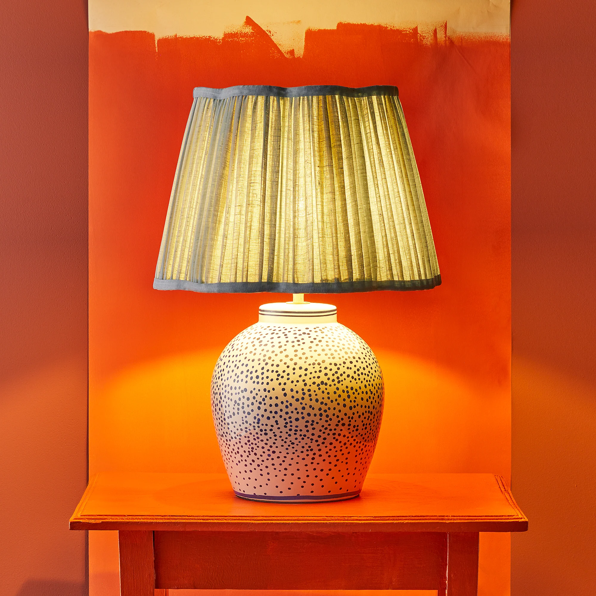 Polka table lamp in blue and white - Image 2