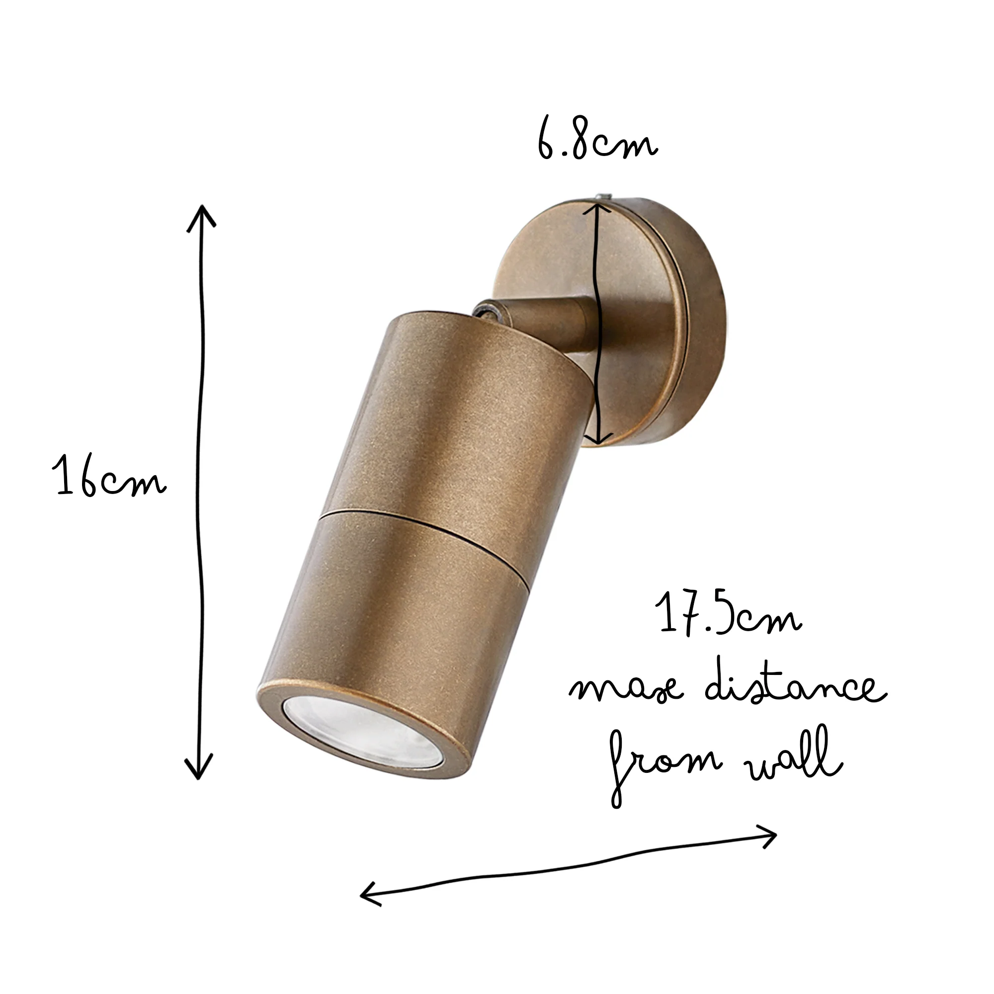 Portreath ip65 adjustable pillar light in aged brass - Image 11