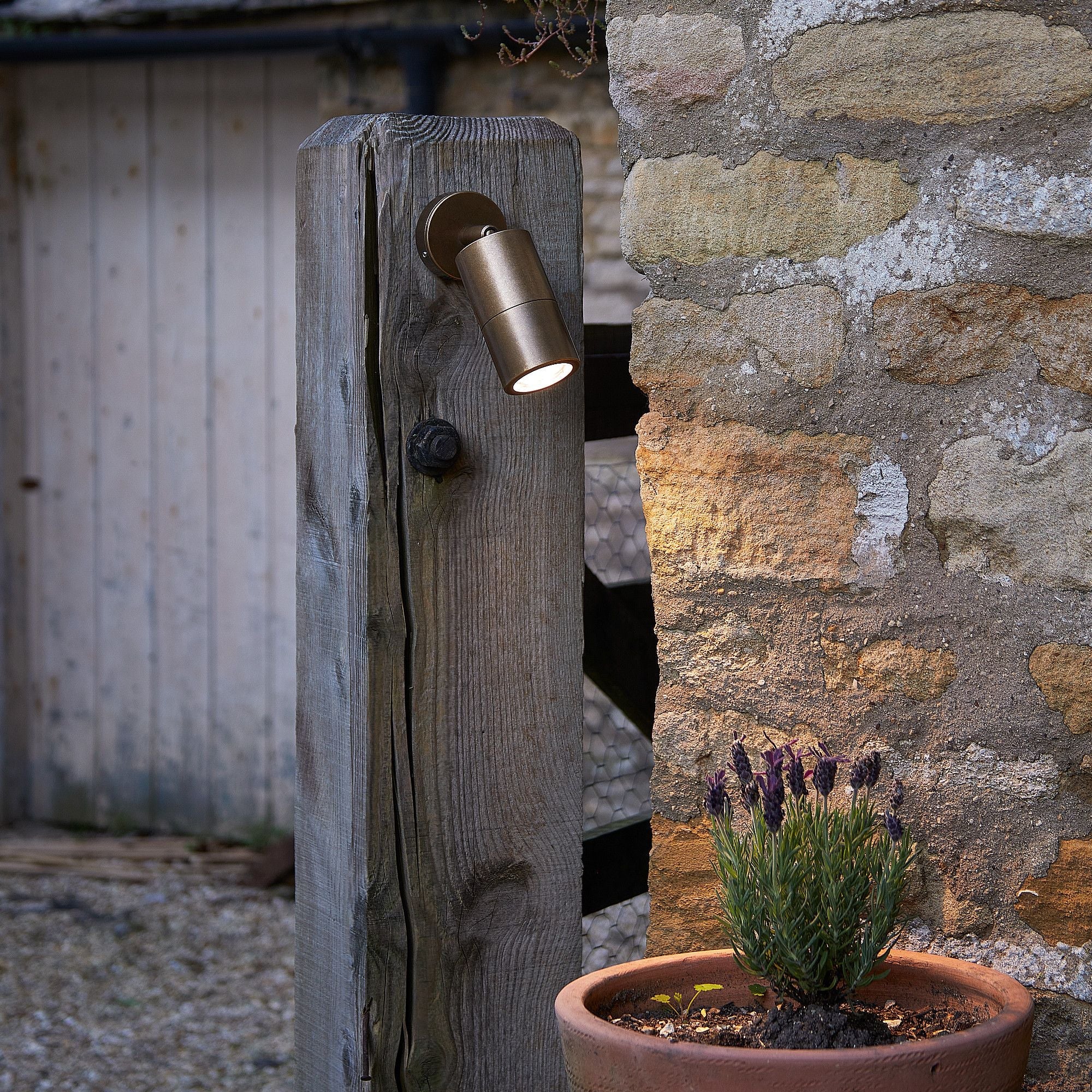 Portreath ip65 adjustable pillar light in aged brass - Image 5