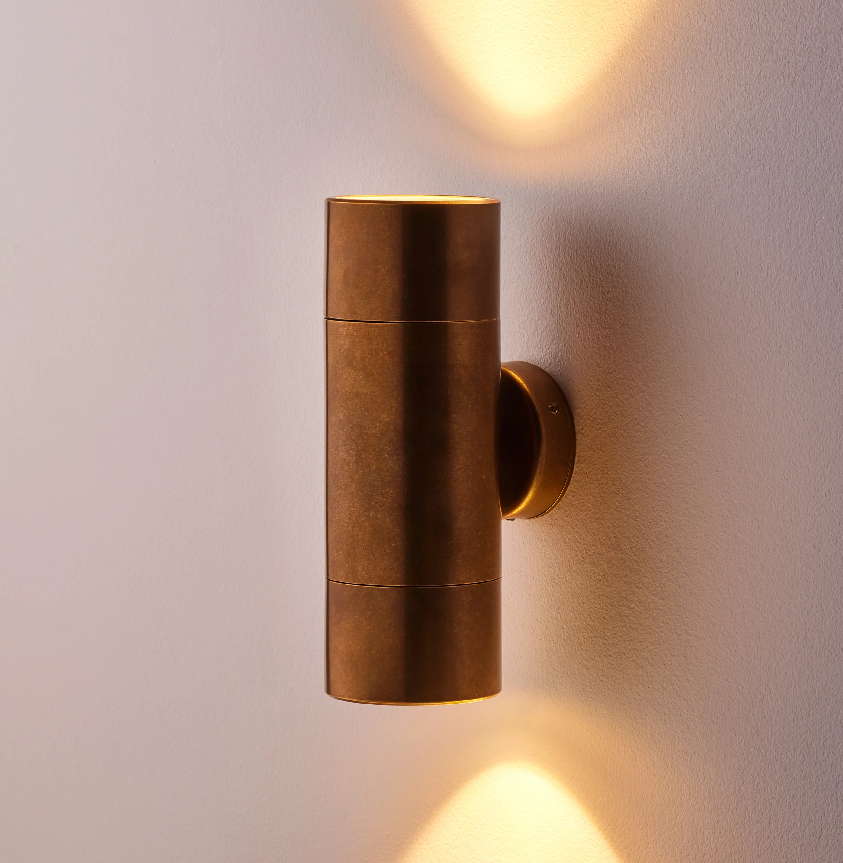 Large Portreath IP65 up and down pillar light in aged brass - Image 2