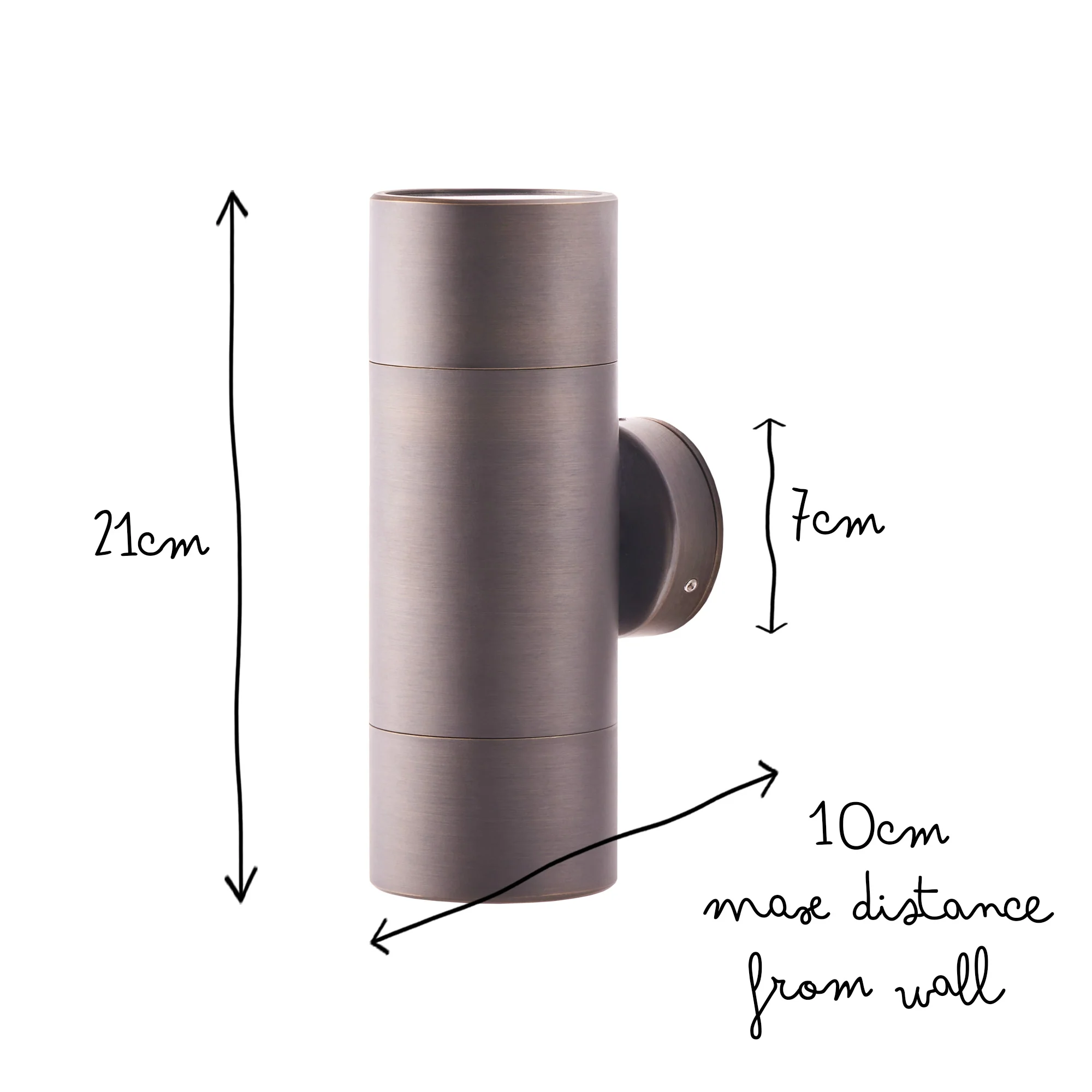 Large Portreath IP65 up and down pillar light in bronze - Image 9