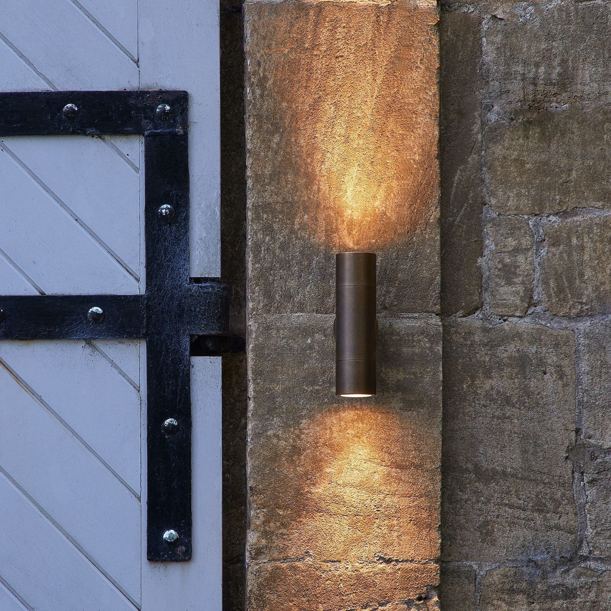 Portreath ip65 up and down pillar light in aged brass - Image 5