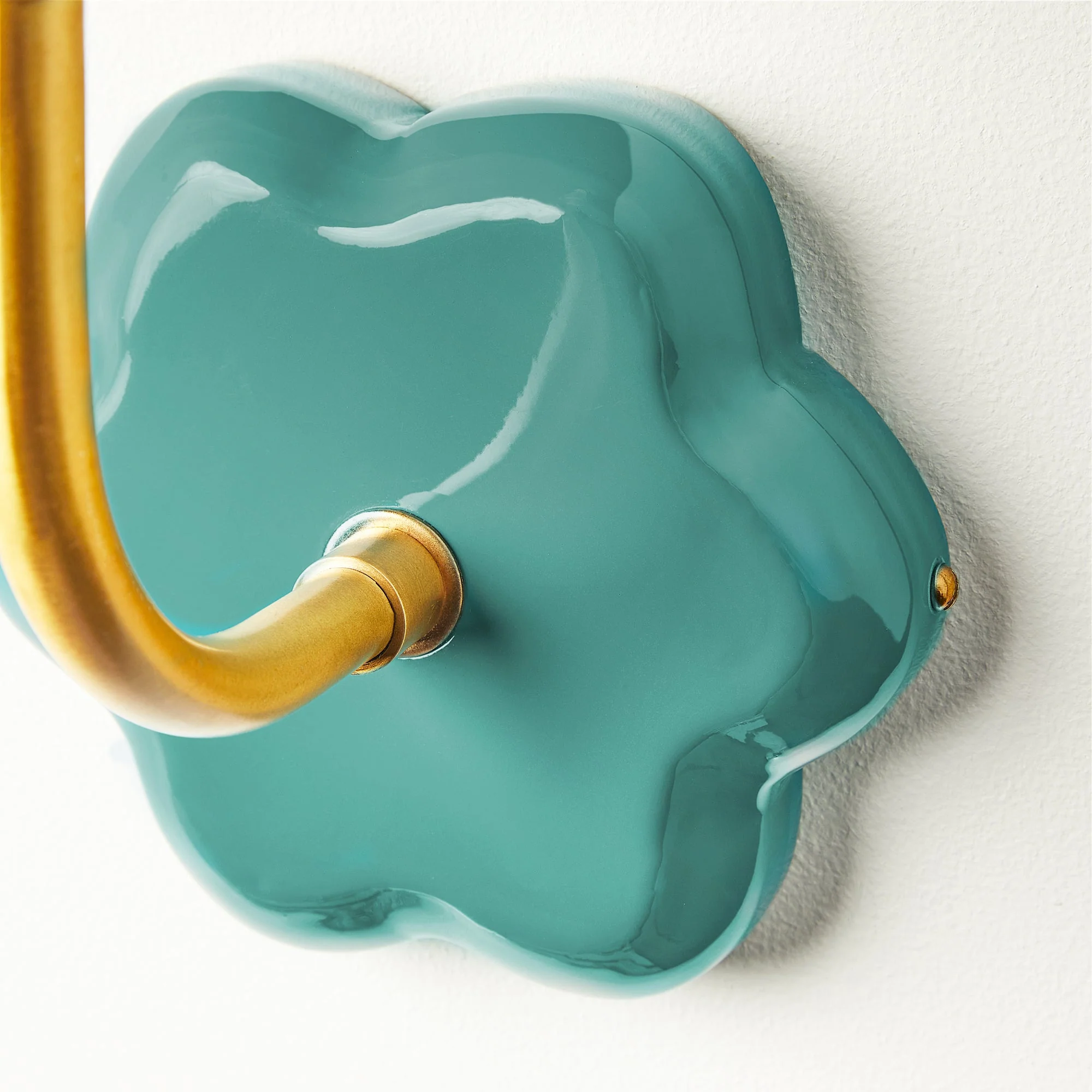 Primrose wall fitting in turquoise lacquered wood - Image 4